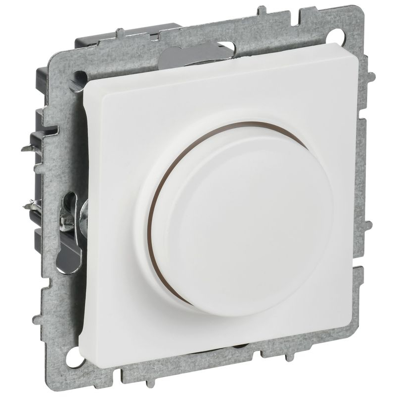 BRITE Светорегулятор поворотно-нажимной 600Вт СС10-1-0-БрАБ арктический белый IEK