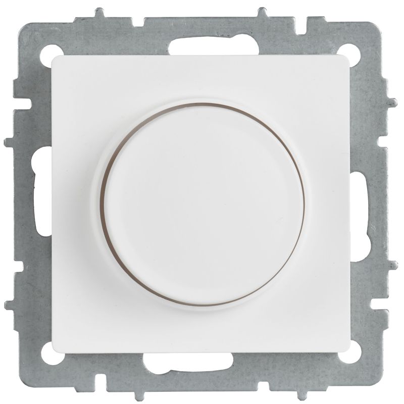 BRITE Светорегулятор поворотно-нажимной 600Вт СС10-1-0-БрАБ арктический белый IEK