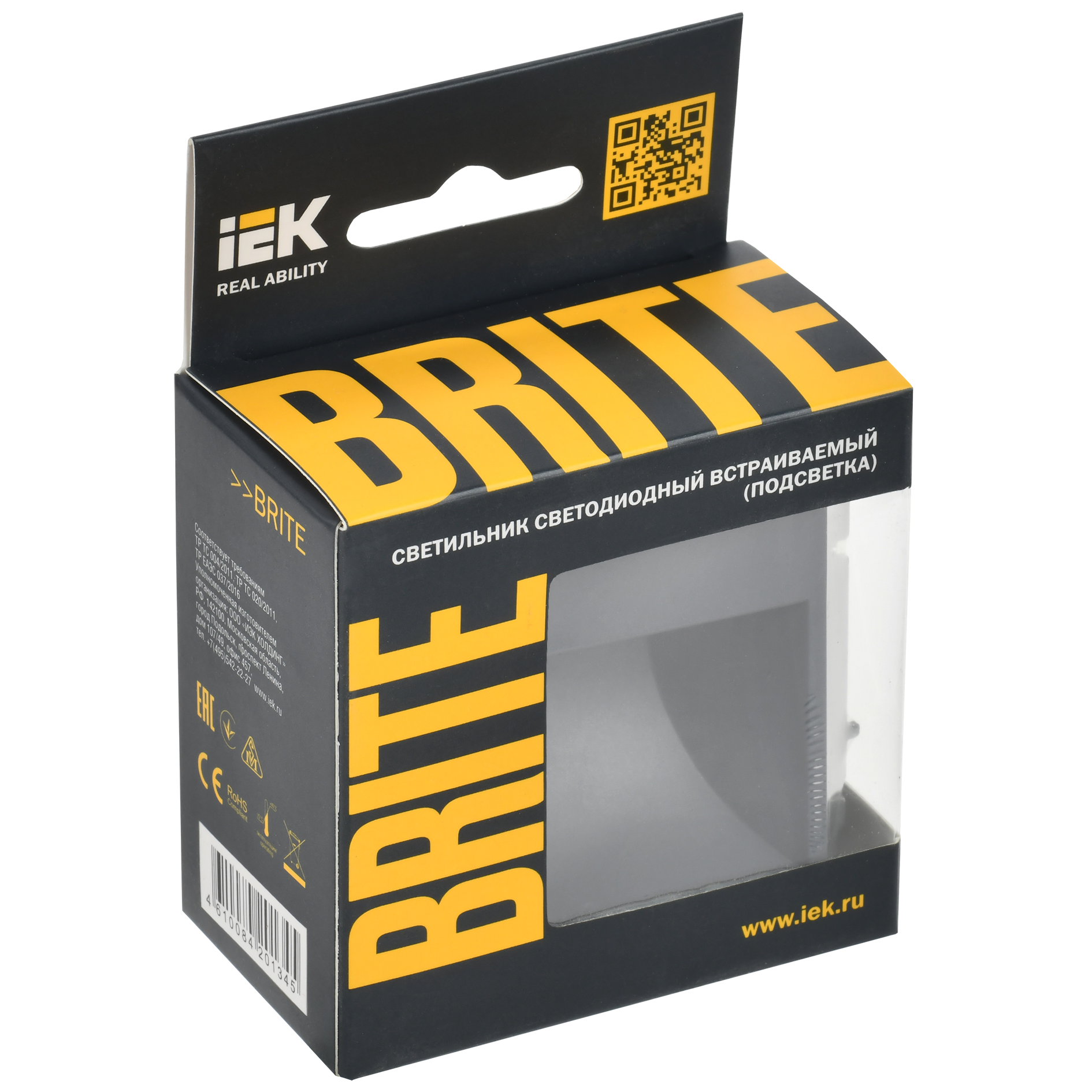BRITE Подсветка светодиодная встраиваемая ПЛ20-БрГ графит IEK