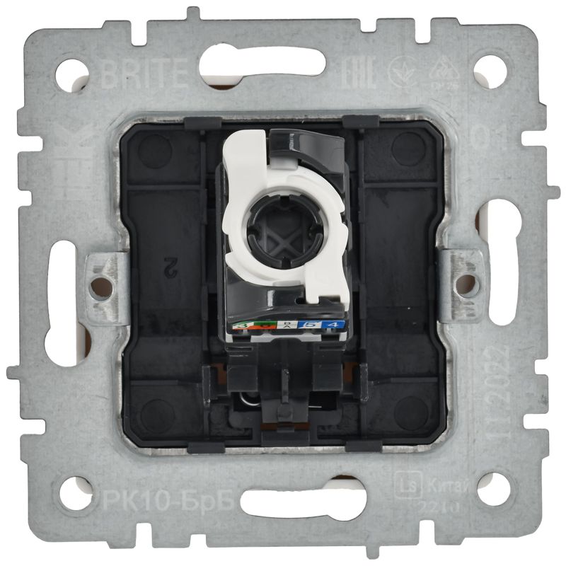 BRITE Розетка компьютерная RJ45 кат.5E РК10-БрБ белый