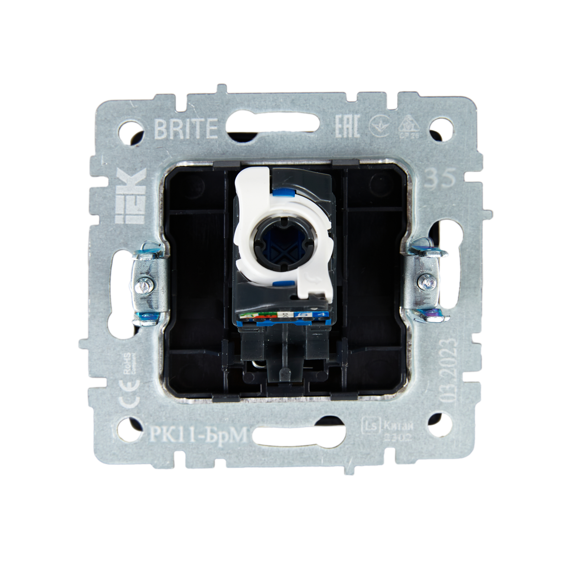 BRITE Розетка компьютерная RJ45 кат.6 РК11-БрМ маренго IEK