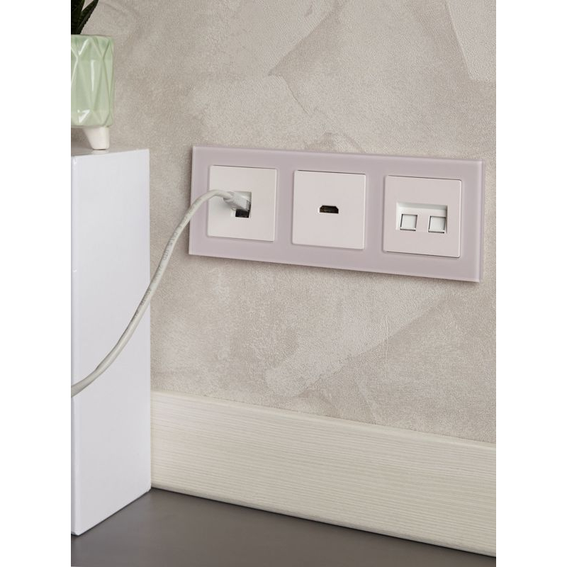 BRITE Розетка компьютерная RJ45 кат.6 РК11-БрЖ жемчуг IEK