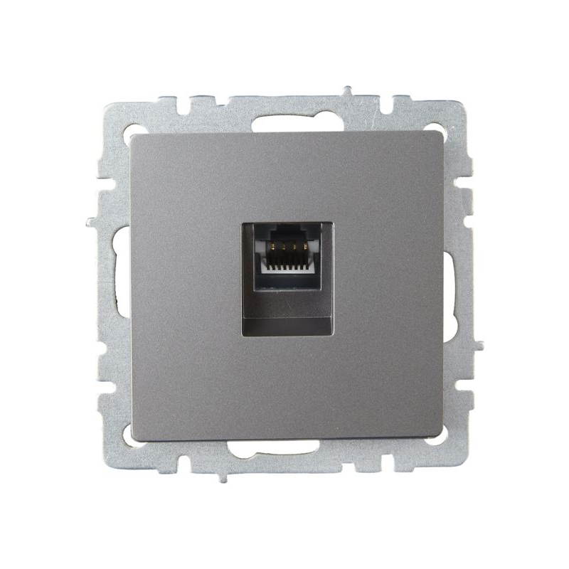 BRITE Розетка компьютерная RJ45 кат.6 РК11-БрС сталь IEK