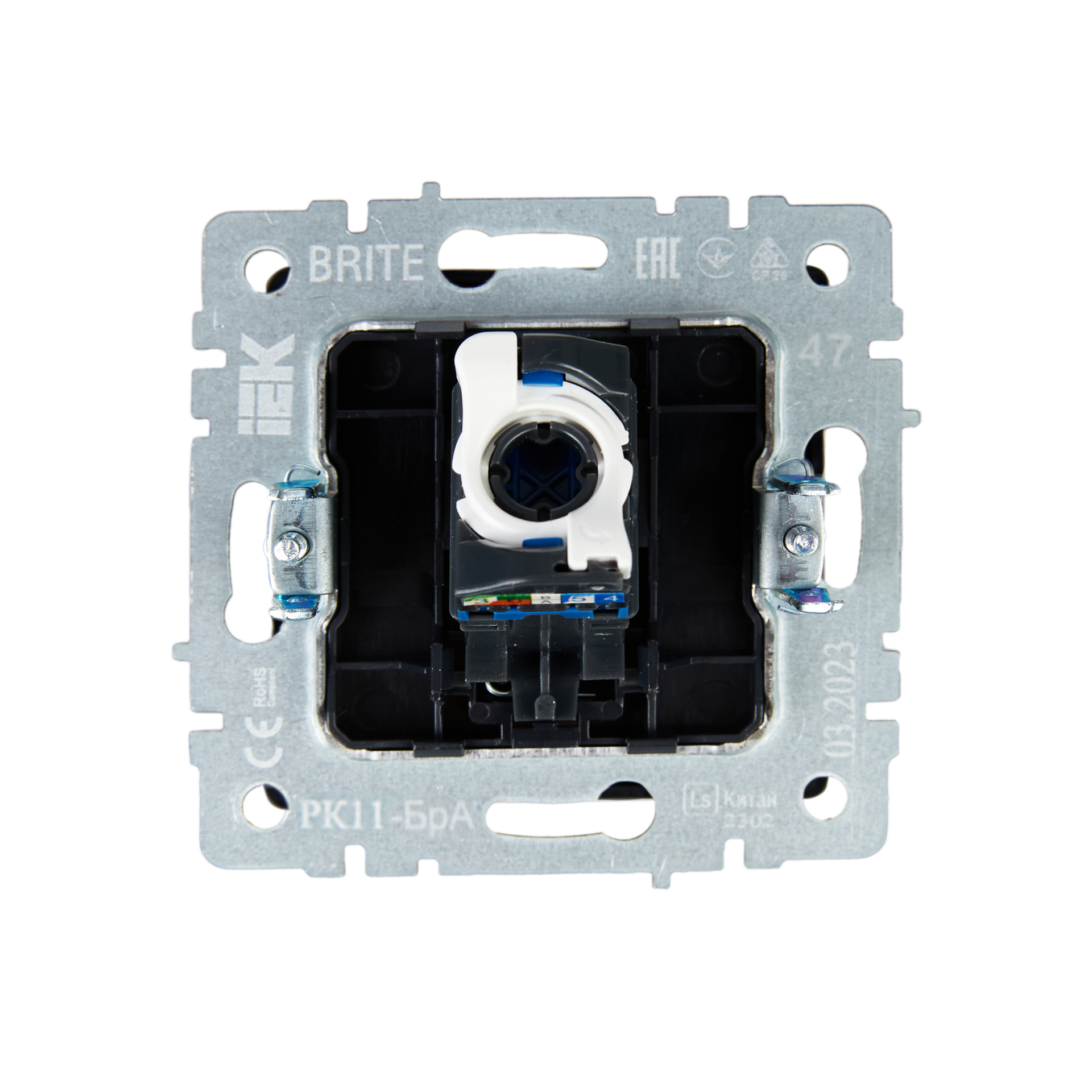 BRITE Розетка компьютерная RJ45 кат.6 РК11-БрА алюминий IEK