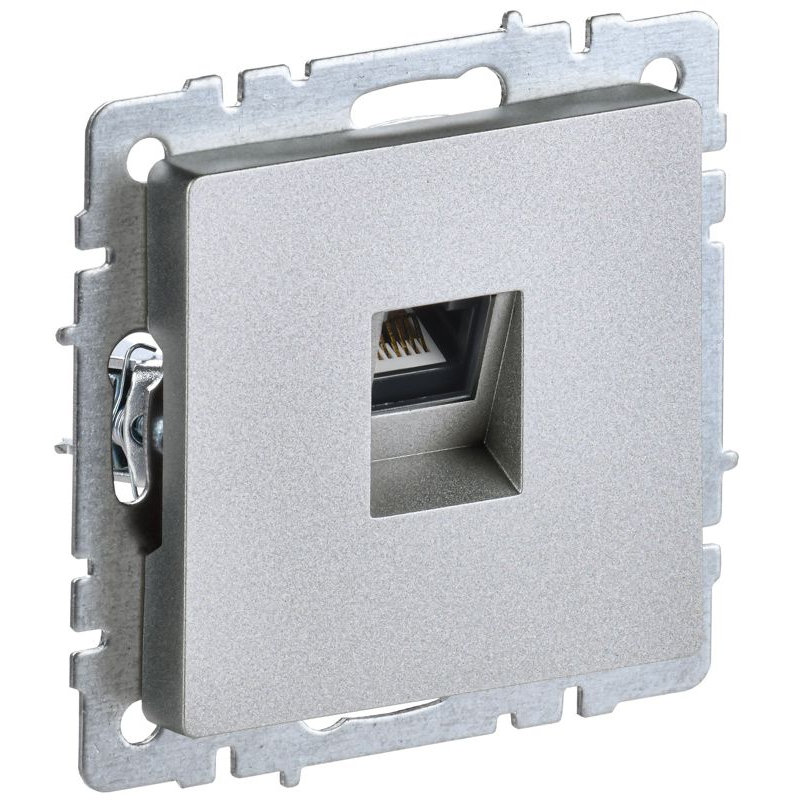 BRITE Розетка компьютерная RJ45 кат.6 РК11-БрА алюминий IEK