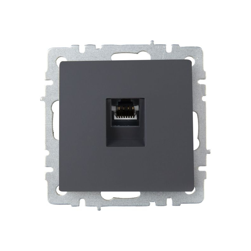 BRITE Розетка компьютерная RJ45 кат.6 РК11-БрГ графит IEK