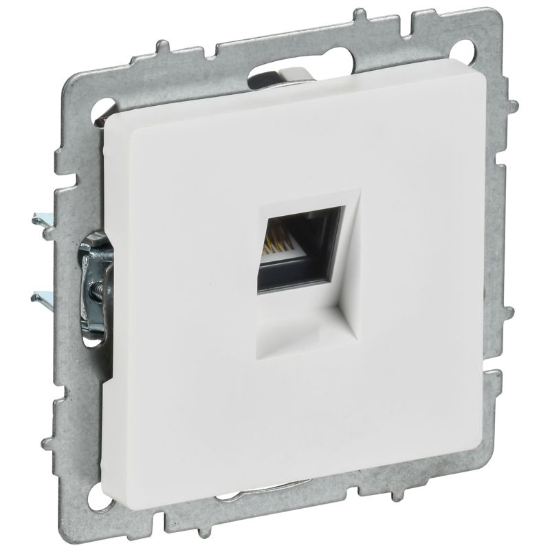 BRITE Розетка компьютерная RJ45 кат.6 РК11-БрАБ арктический белый IEK