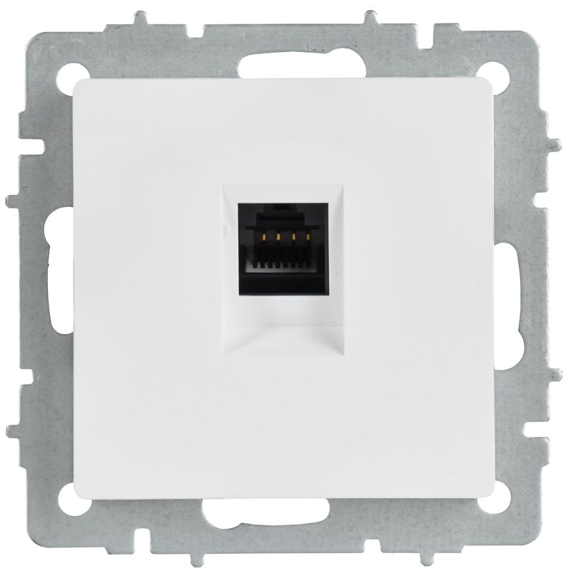 BRITE Розетка компьютерная RJ45 кат.6 РК11-БрАБ арктический белый IEK