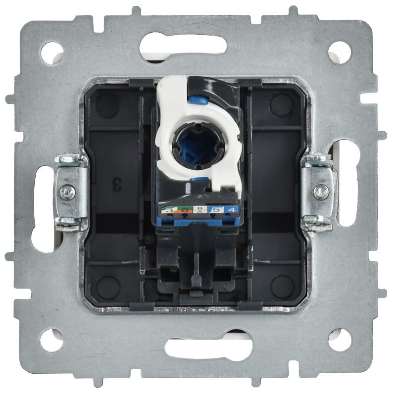 BRITE Розетка компьютерная RJ45 кат.6 РК11-БрАБ арктический белый IEK