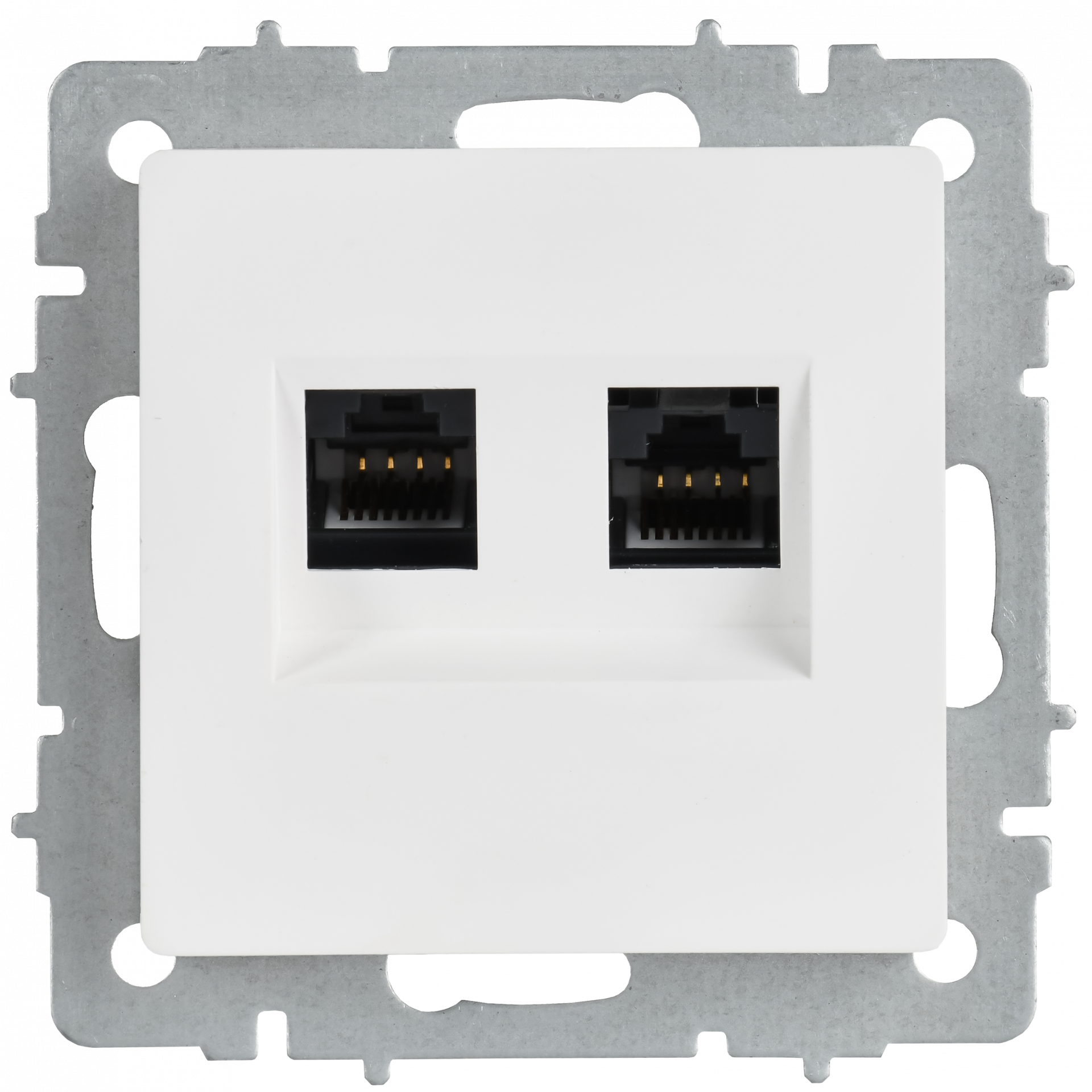 BRITE Розетка компьютерная двойная кат.5E RJ45 РК10-2-БрАБ арктический белый IEK