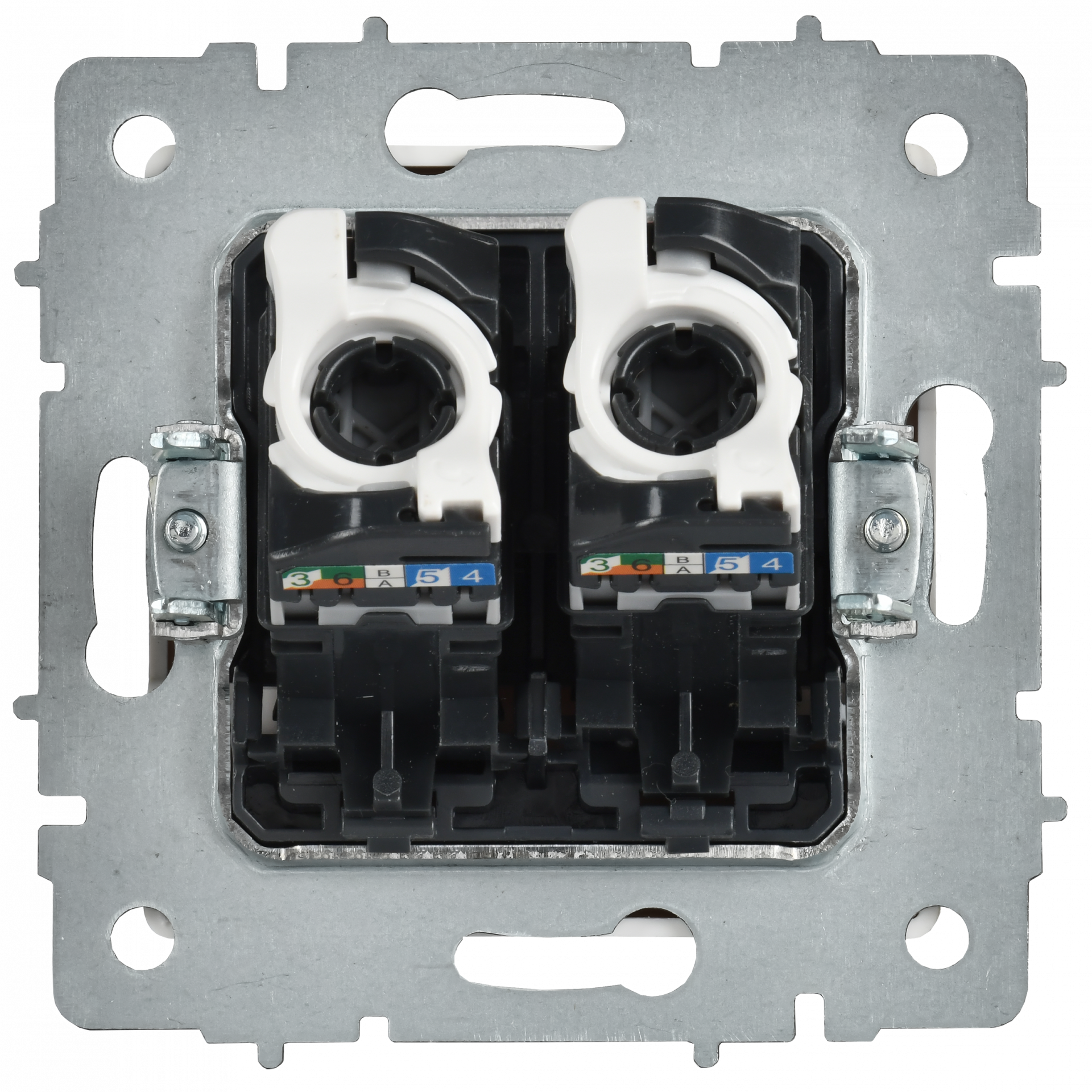 BRITE Розетка компьютерная двойная кат.5E RJ45 РК10-2-БрАБ арктический белый IEK