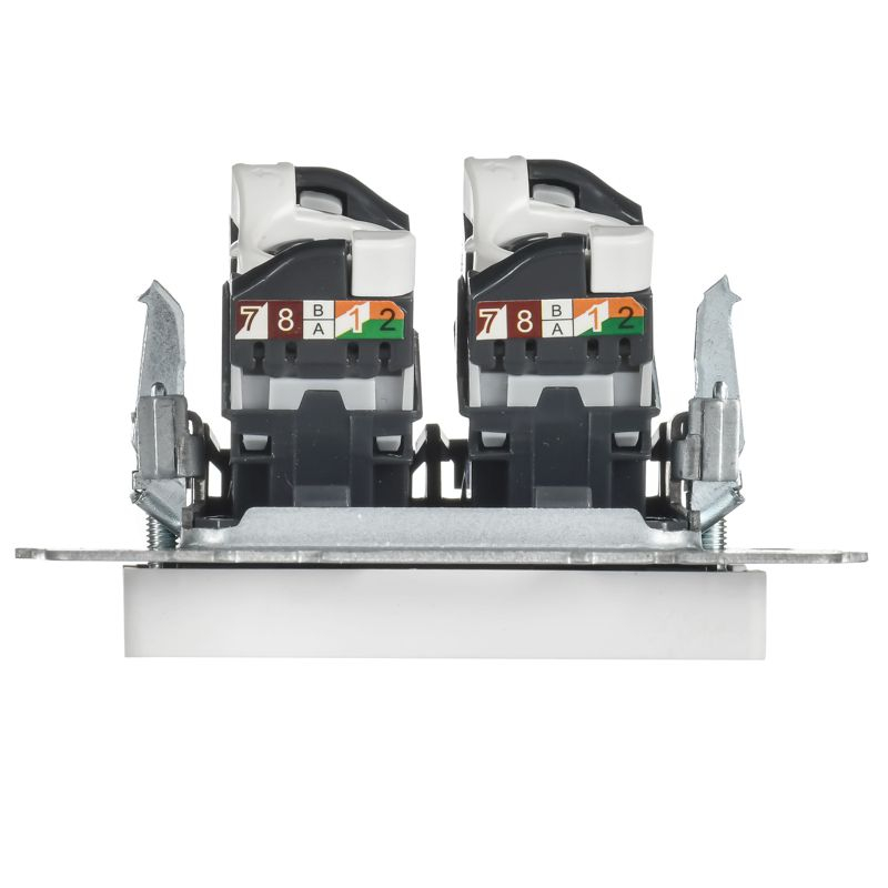 BRITE Розетка компьютерная двойная кат.5E RJ45 РК10-2-БрАБ арктический белый IEK