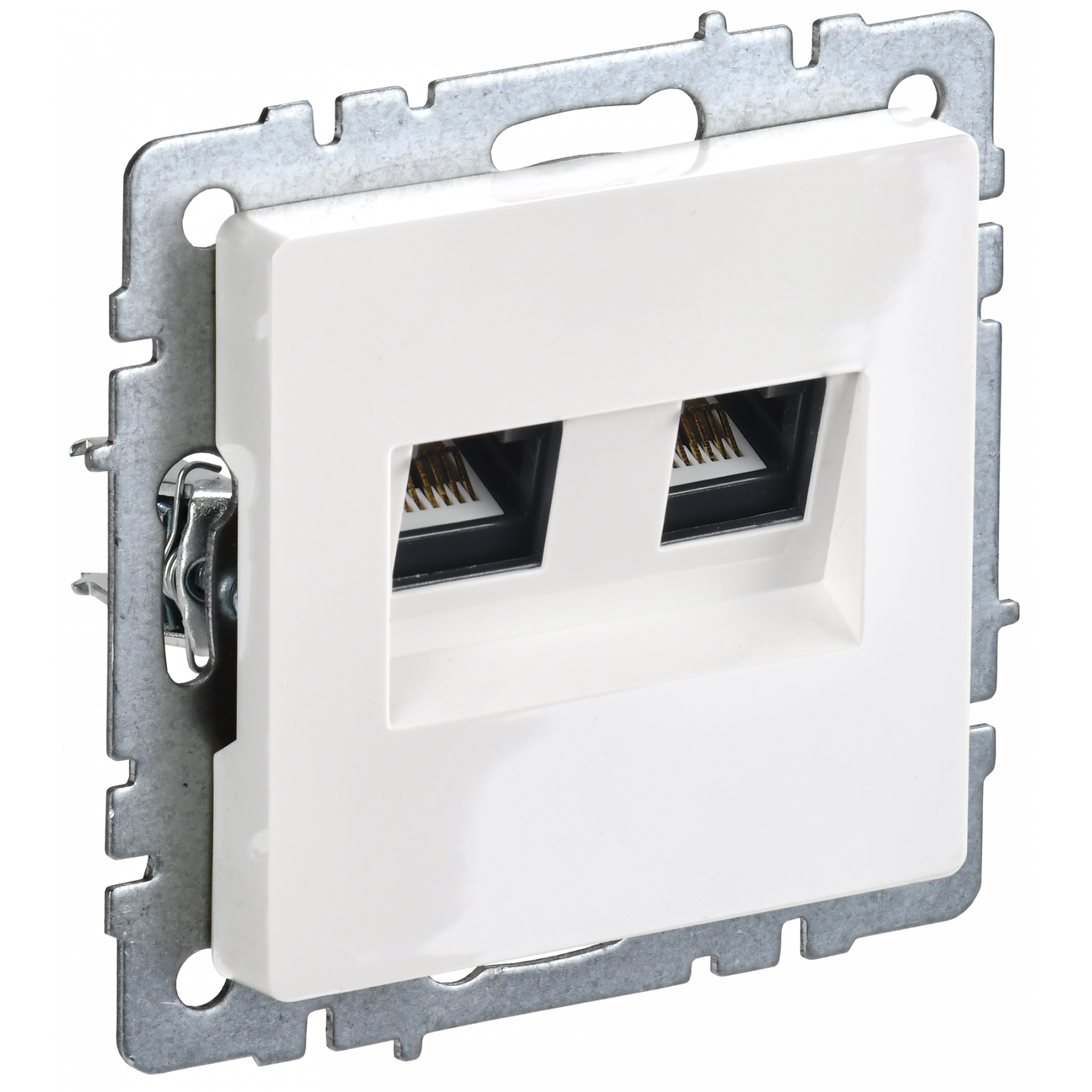 BRITE Розетка компьютерная двойная RJ45 кат.6 РК11-2-БрБ белый IEK