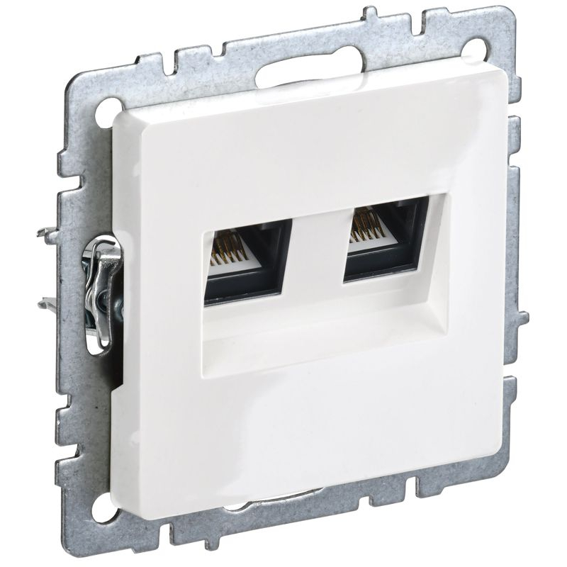 BRITE Розетка компьютерная двойная RJ45 кат.6 РК11-2-БрБ белый IEK