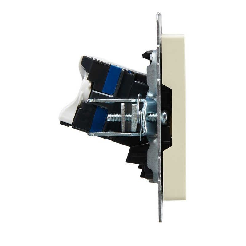 BRITE Розетка компьютерная двойная RJ45 кат.6 РК11-2-БрКр бежевый IEK