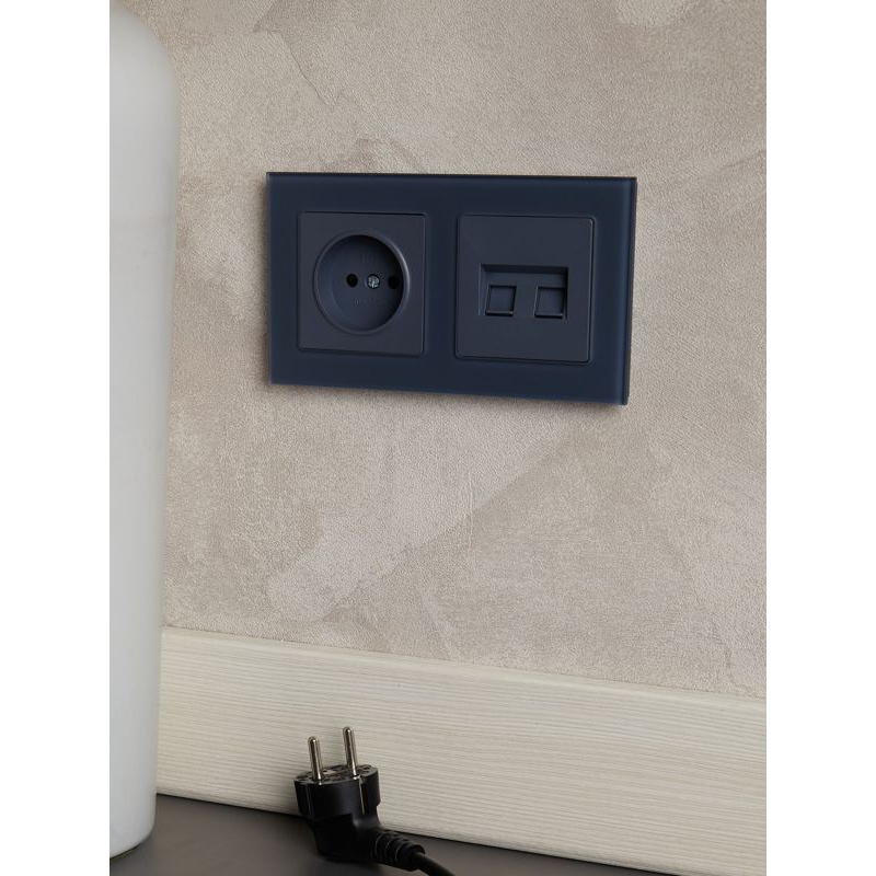 BRITE Розетка компьютерная двойная RJ45 кат.6 РК11-2-БрМ маренго IEK