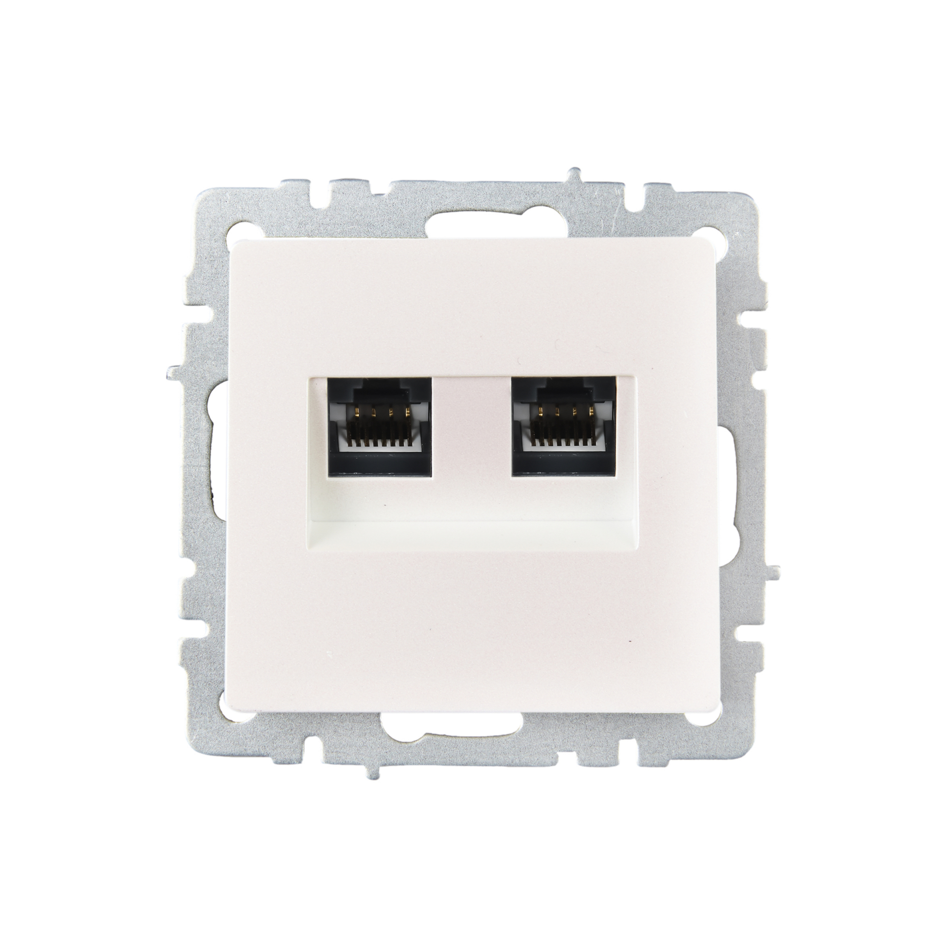 BRITE Розетка компьютерная двойная RJ45 кат.6 РК11-2-БрЖ жемчуг IEK