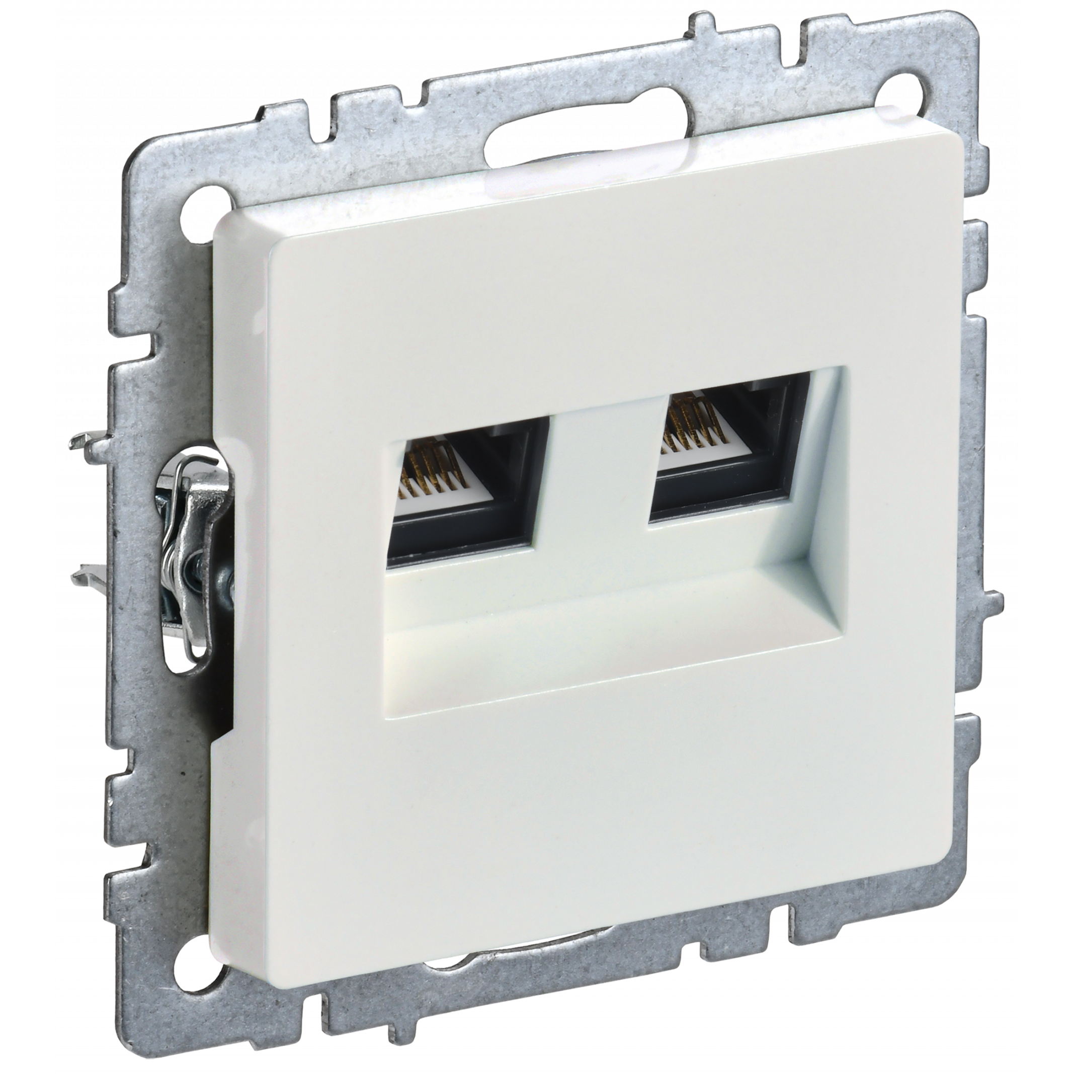 BRITE Розетка компьютерная двойная RJ45 кат.6 РК11-2-БрЖ жемчуг IEK