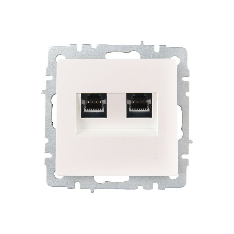 BRITE Розетка компьютерная двойная RJ45 кат.6 РК11-2-БрЖ жемчуг IEK