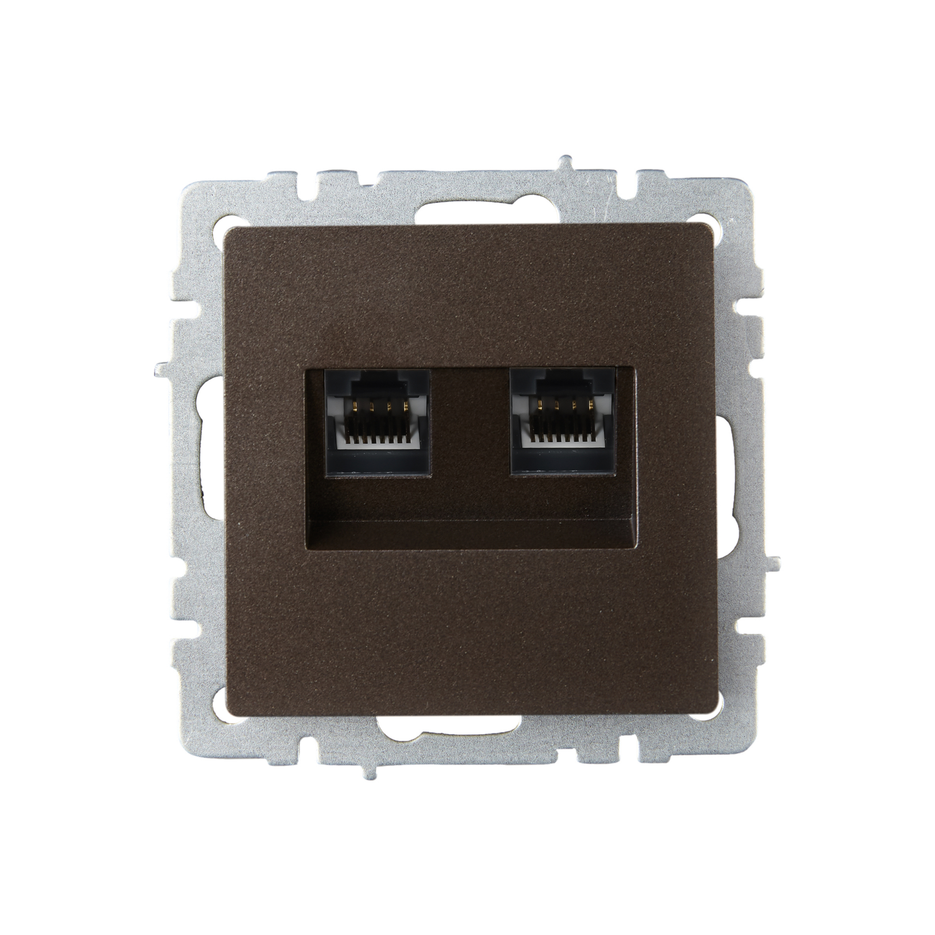 BRITE Розетка компьютерная двойная RJ45 кат.6 РК11-2-БрТБ темная бронза IEK