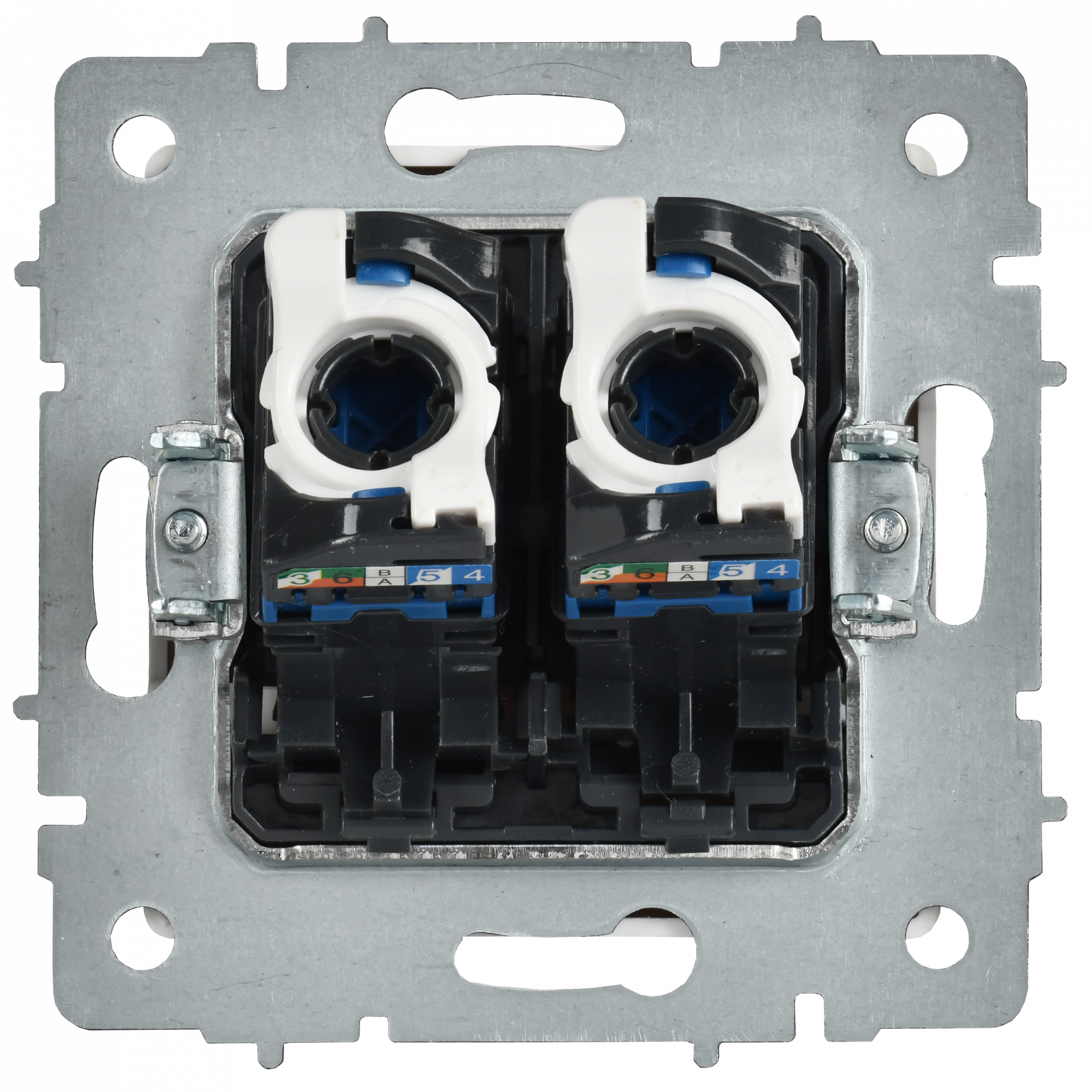 BRITE Розетка компьютерная двойная RJ45 кат.6 РК11-2-БрАБ арктический белый IEK