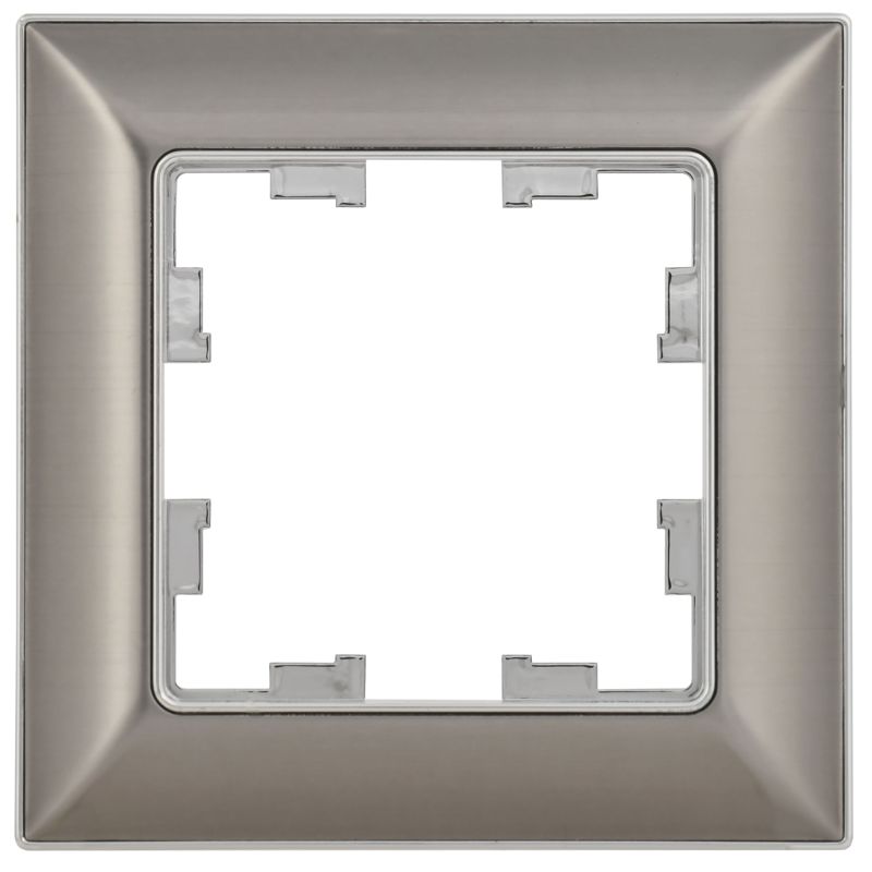 BRITE Рамка 1-местная РУ-1-Бр металл хром/никель IEK