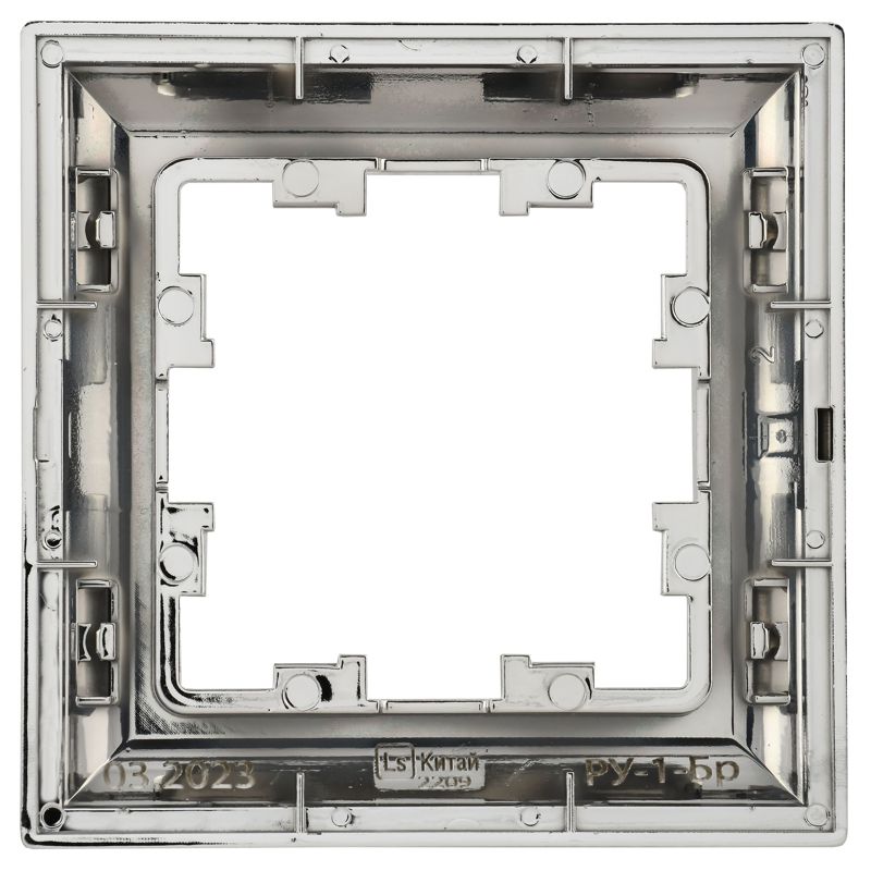 BRITE Рамка 1-местная РУ-1-Бр металл хром/никель IEK