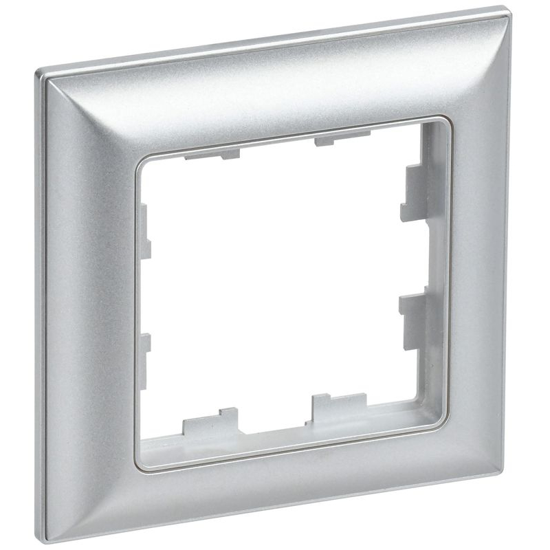 BRITE Рамка 1-местная РУ-1-Бр алюминий/алюминий IEK