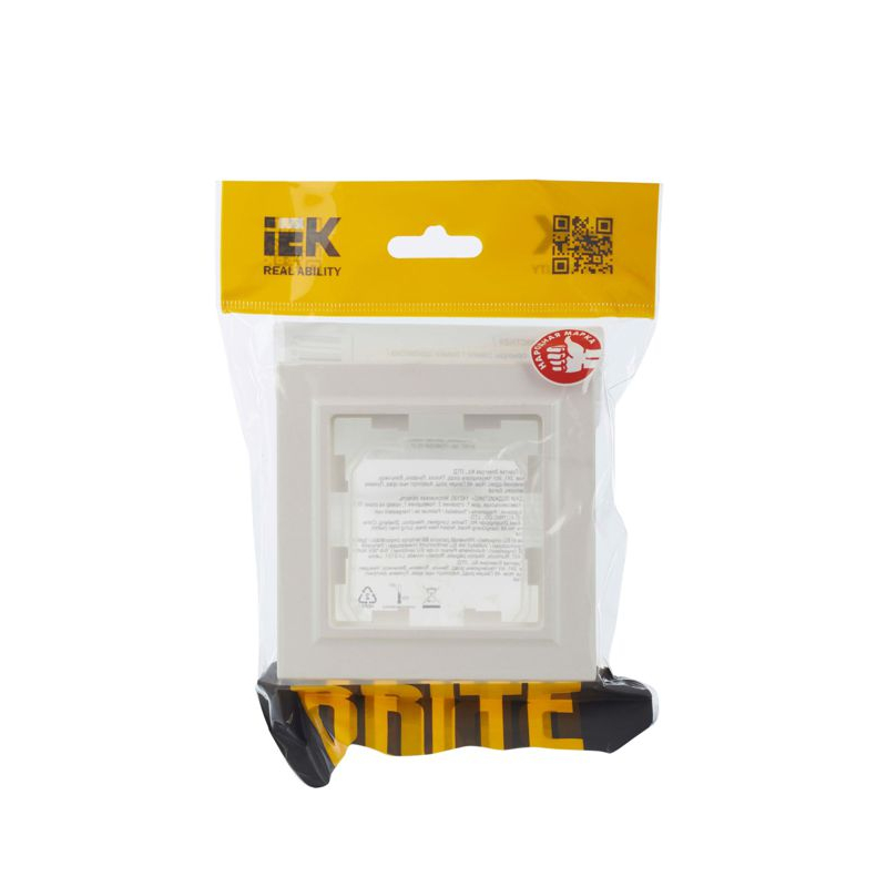 BRITE Рамка 1-местная IP44 РУ-1-БрЖ-44 жемчуг IEK