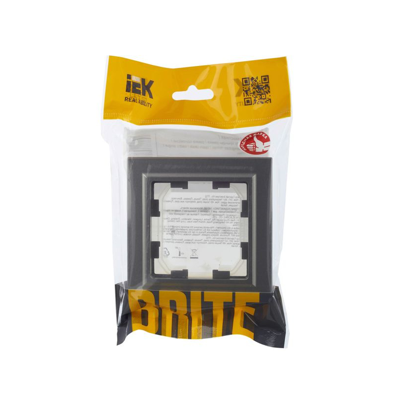 BRITE Рамка 1-местная IP44 РУ-1-БрС-44 сталь IEK