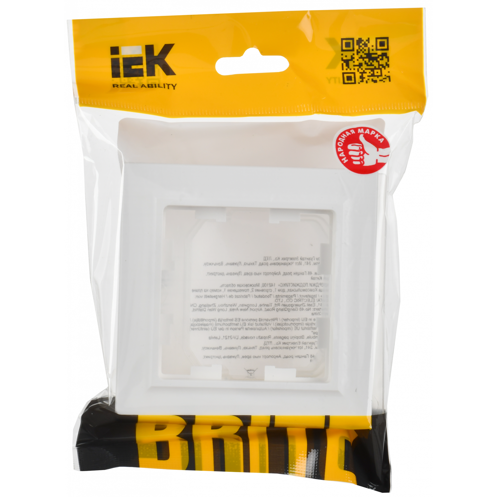 BRITE Рамка 1-местная IP44 РУ-1-БрАБ-44 арктический белый IEK