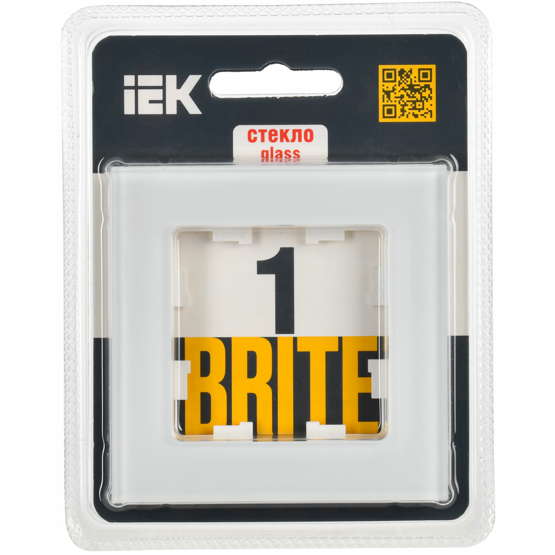 BRITE Рамка 1-местная РУ-1-2-Бр стекло белый матовый IEK