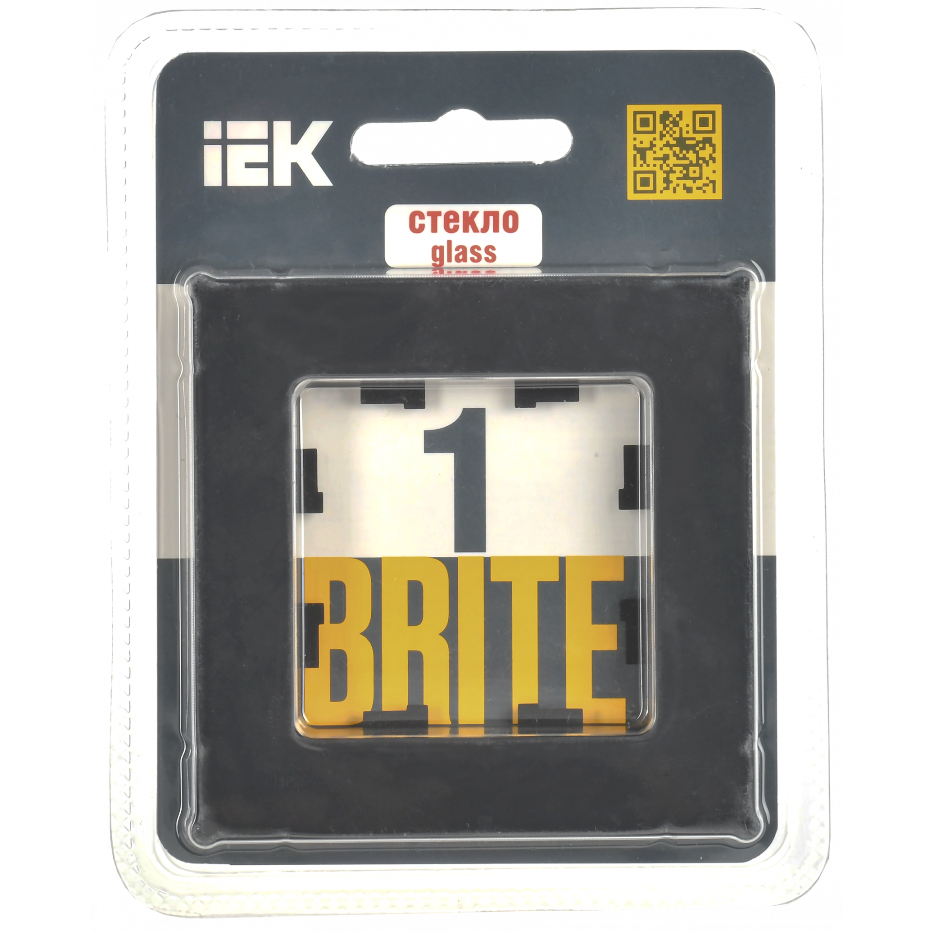 BRITE Рамка 1-местная РУ-1-2-Бр стекло черный матовый IEK