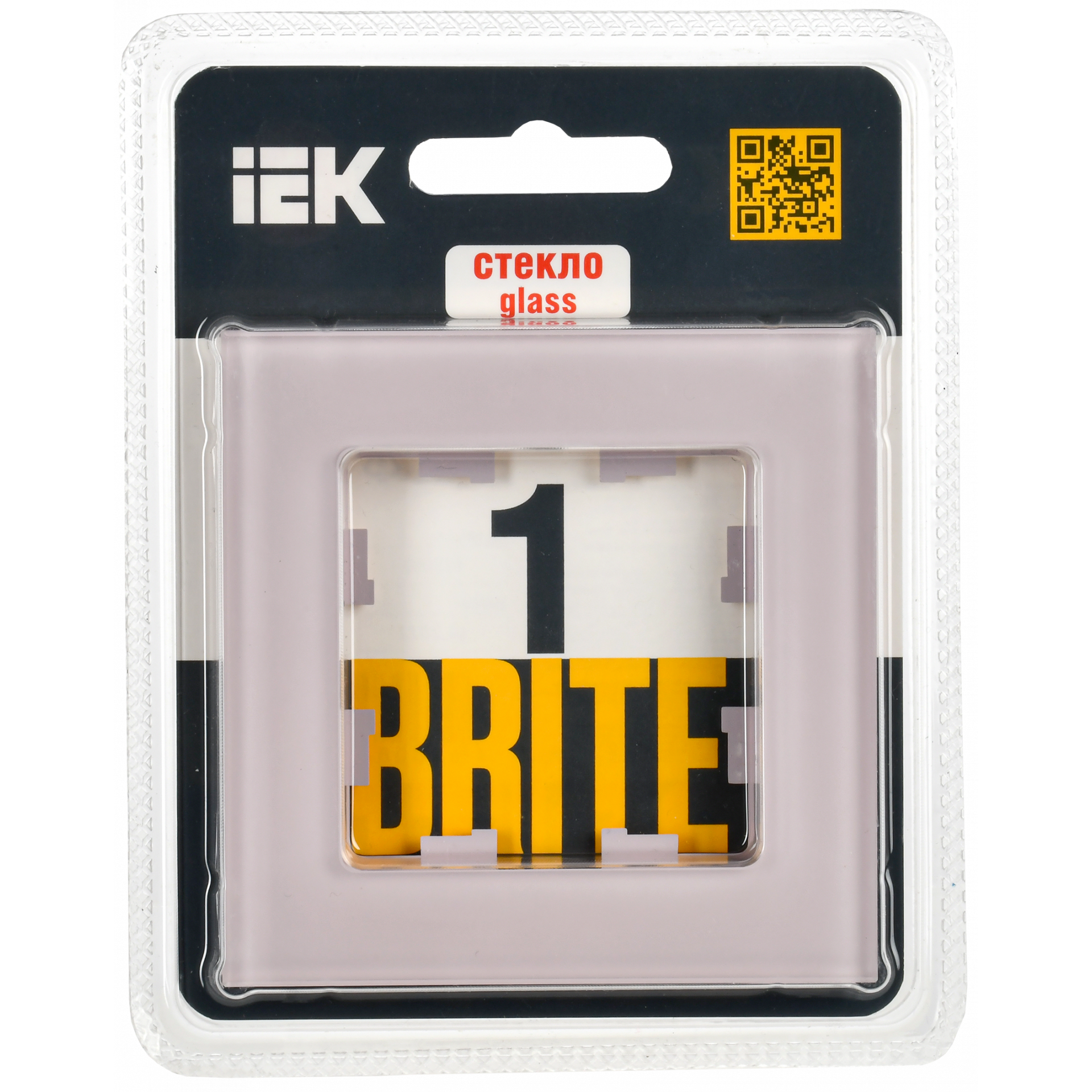 BRITE Рамка 1-местная РУ-1-2-Бр стекло розовый матовый IEK