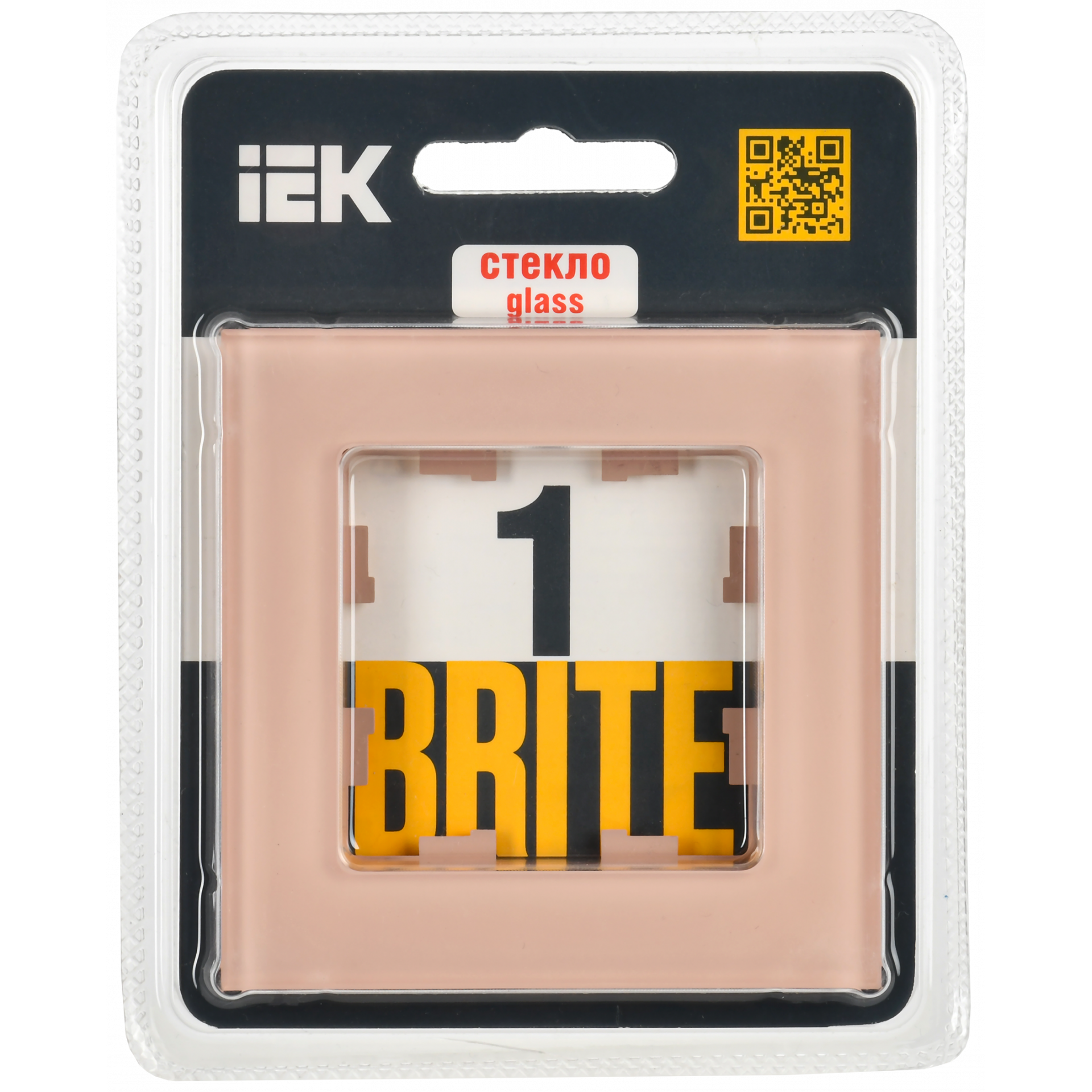 BRITE Рамка 1-местная РУ-1-2-БрП стекло персиковый матовый IEK