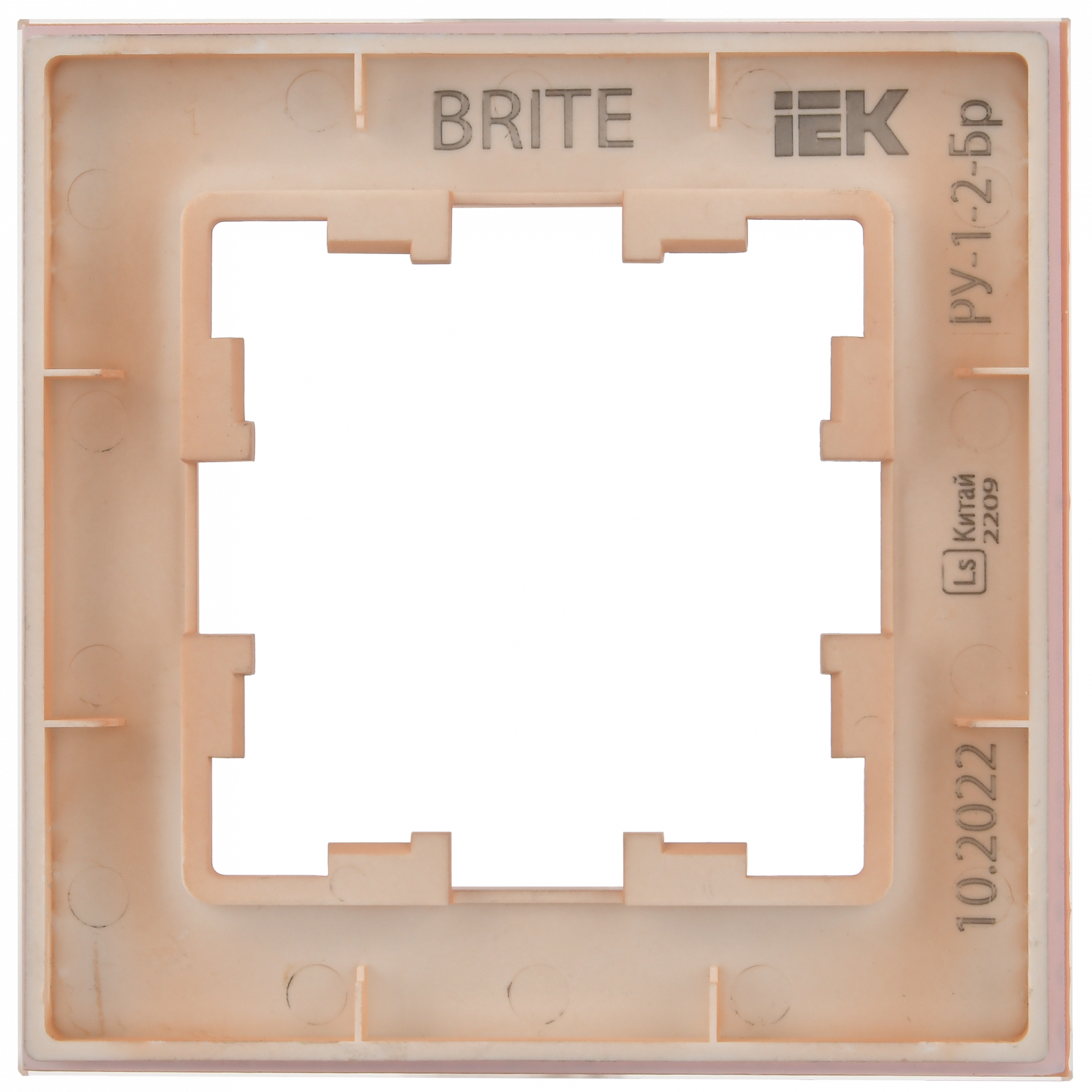 BRITE Рамка 1-местная РУ-1-2-БрП стекло персиковый матовый IEK
