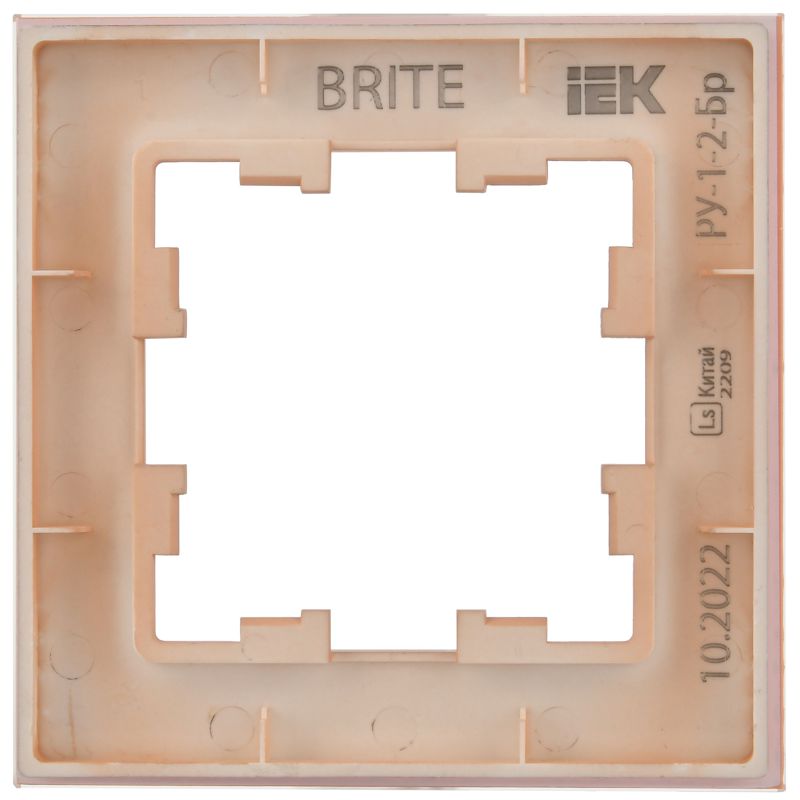 BRITE Рамка 1-местная РУ-1-2-БрП стекло персиковый матовый IEK
