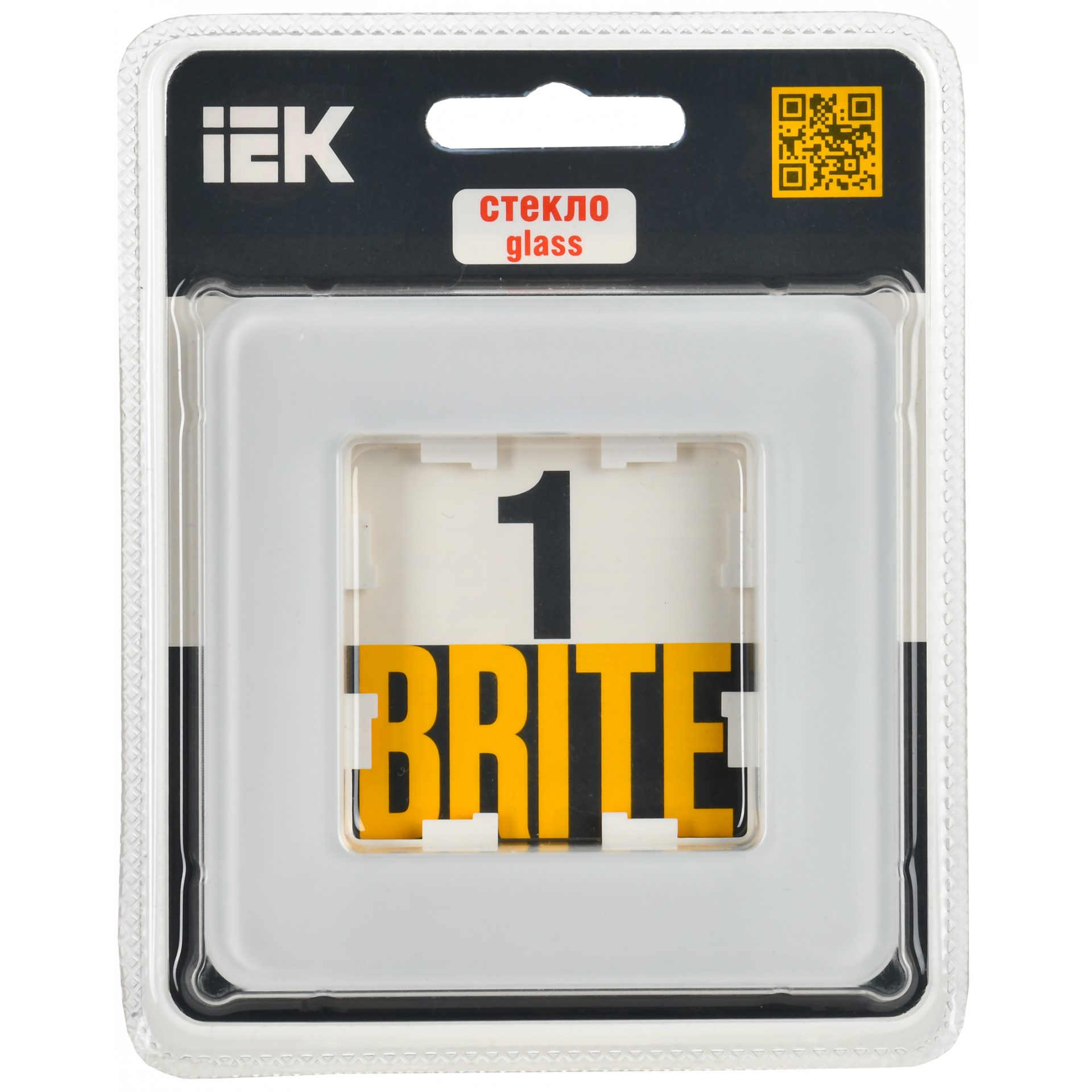 BRITE Рамка 1-местная РУ-1-2-Бр стекло белый RE IEK