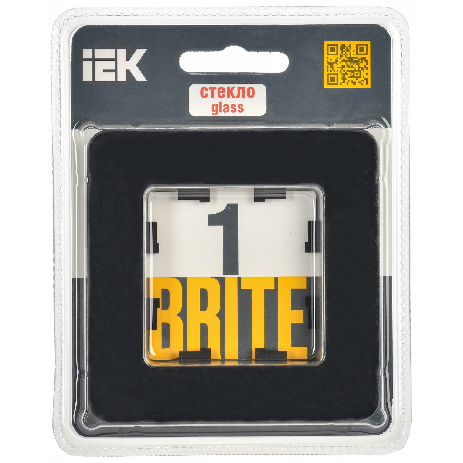 BRITE Рамка 1-местная РУ-1-2-Бр стекло черный RE IEK