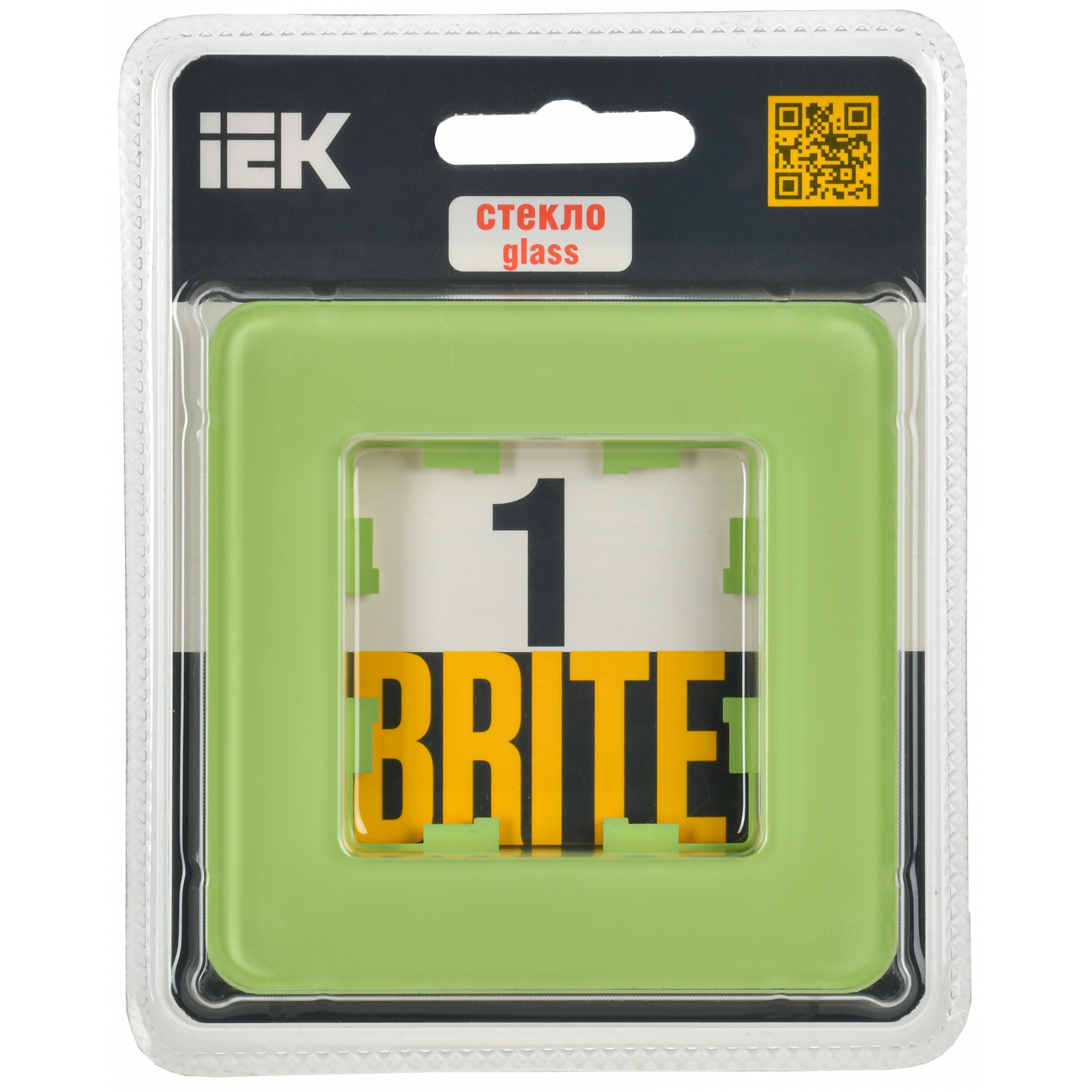 BRITE Рамка 1-местная РУ-1-2-Бр стекло эко грин RE IEK