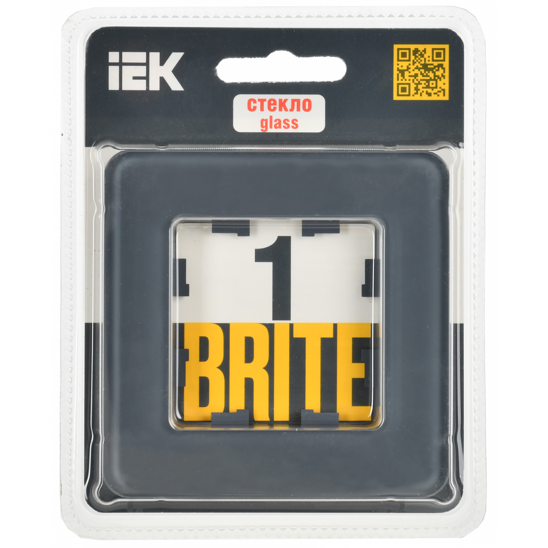 BRITE Рамка 1-местная РУ-1-2-Бр стекло графит RE IEK