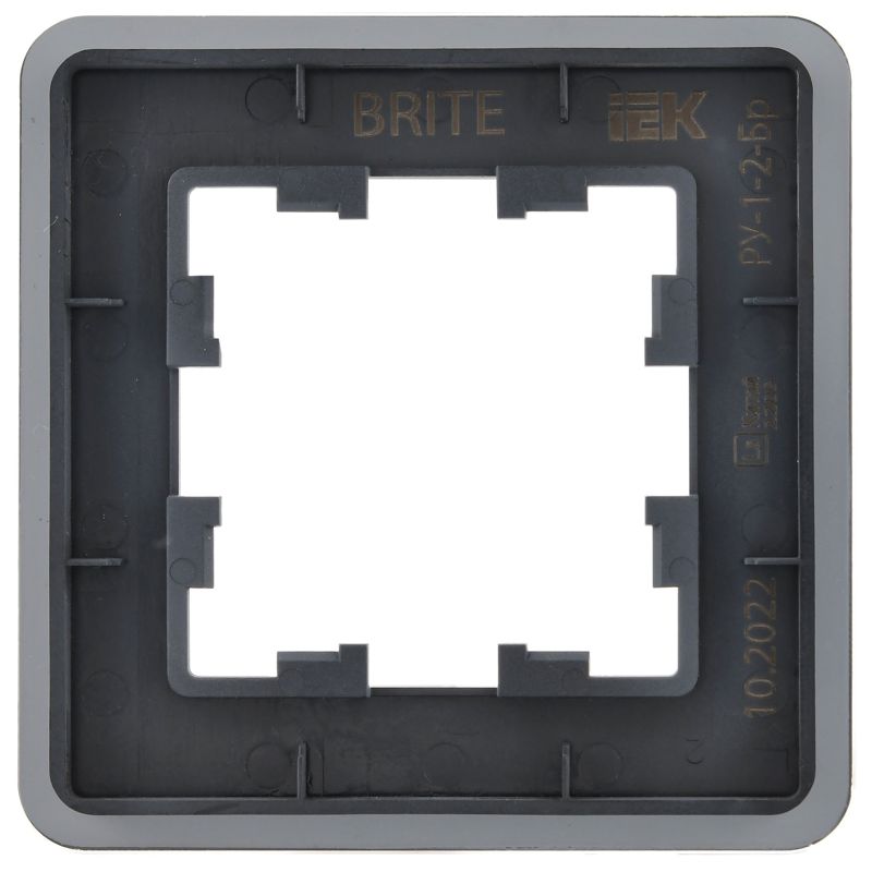BRITE Рамка 1-местная РУ-1-2-Бр стекло графит RE IEK