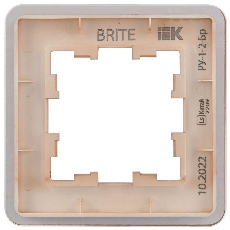 BRITE Рамка 1-местная РУ-1-2-Бр стекло дымчатый RE IEK