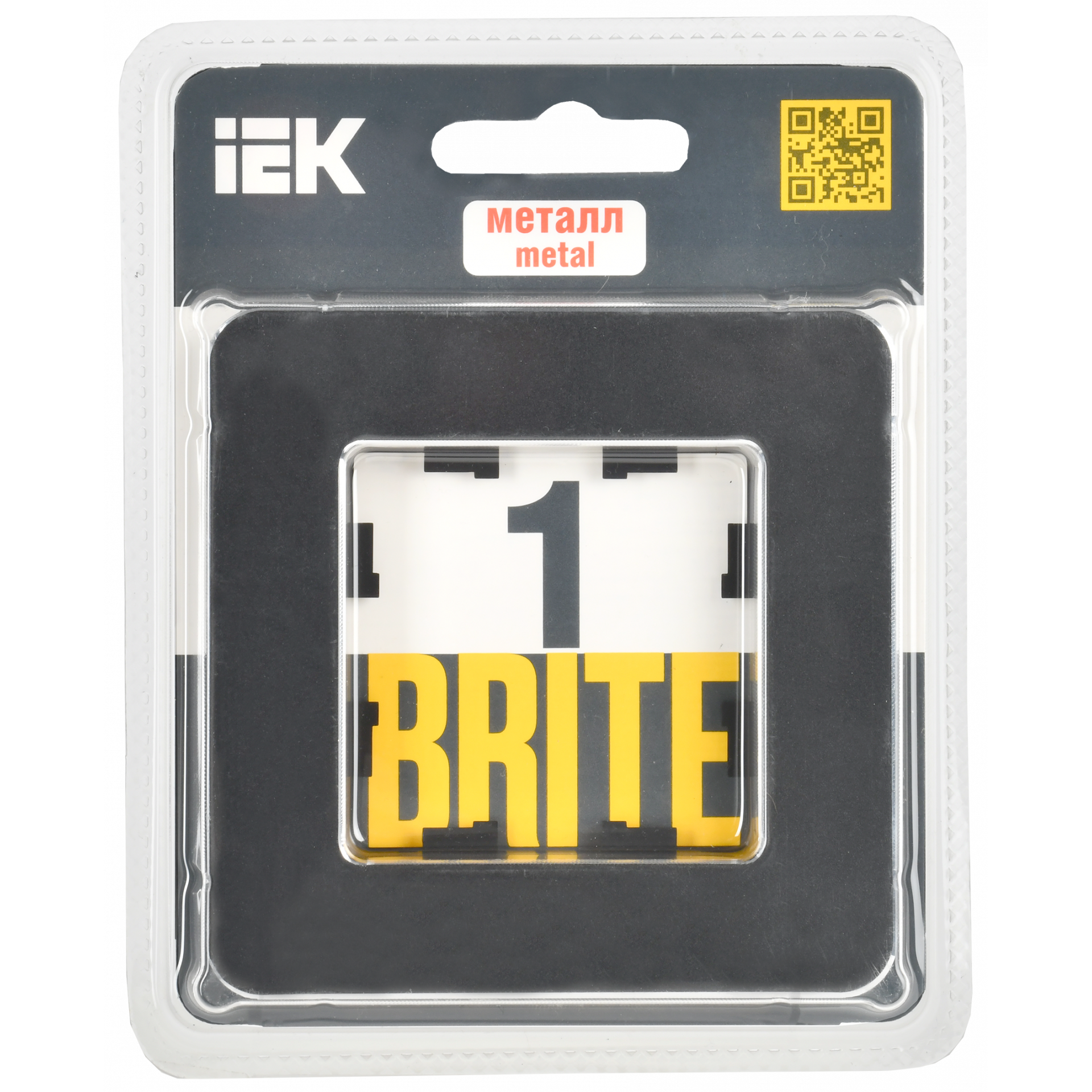 BRITE Рамка 1-местная РУ-1-1-Бр металл черный RE IEK