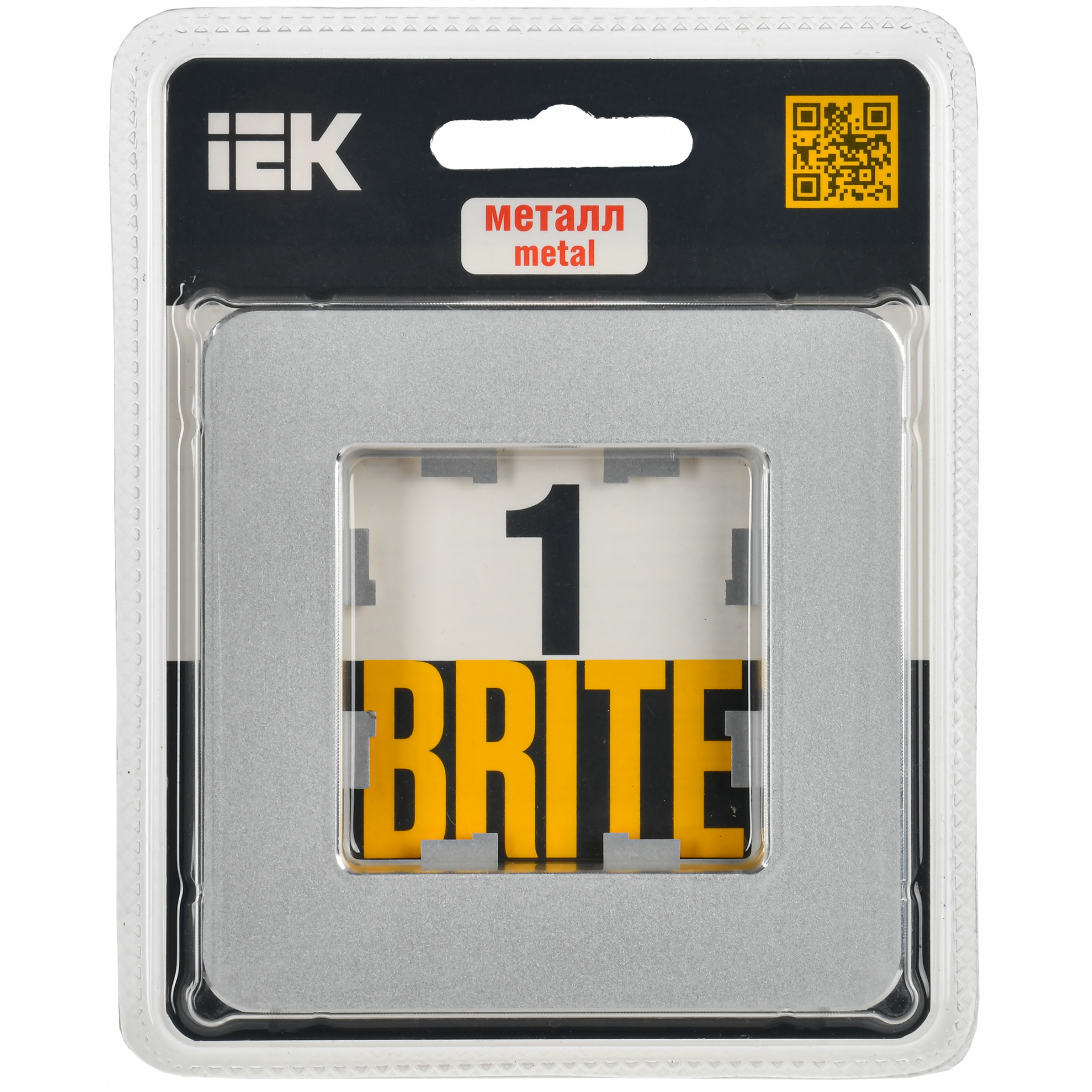 BRITE Рамка 1-местная РУ-1-1-Бр металл алюминий RE IEK