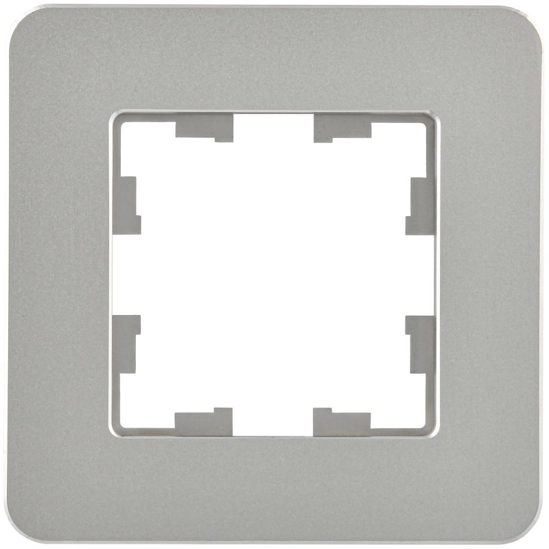 BRITE Рамка 1-местная РУ-1-1-Бр металл алюминий RE IEK