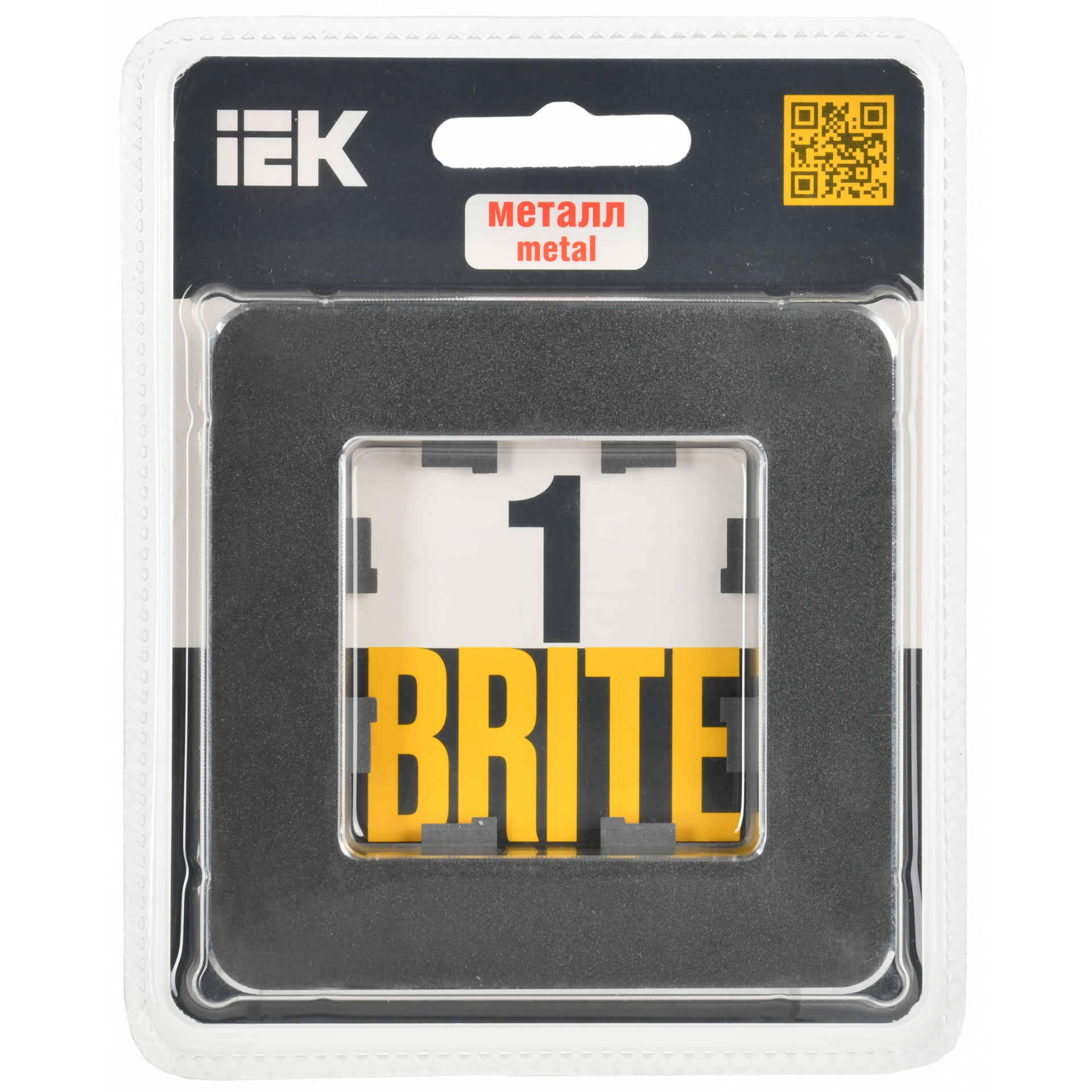 BRITE Рамка 1-местная РУ-1-1-Бр металл титан RE IEK