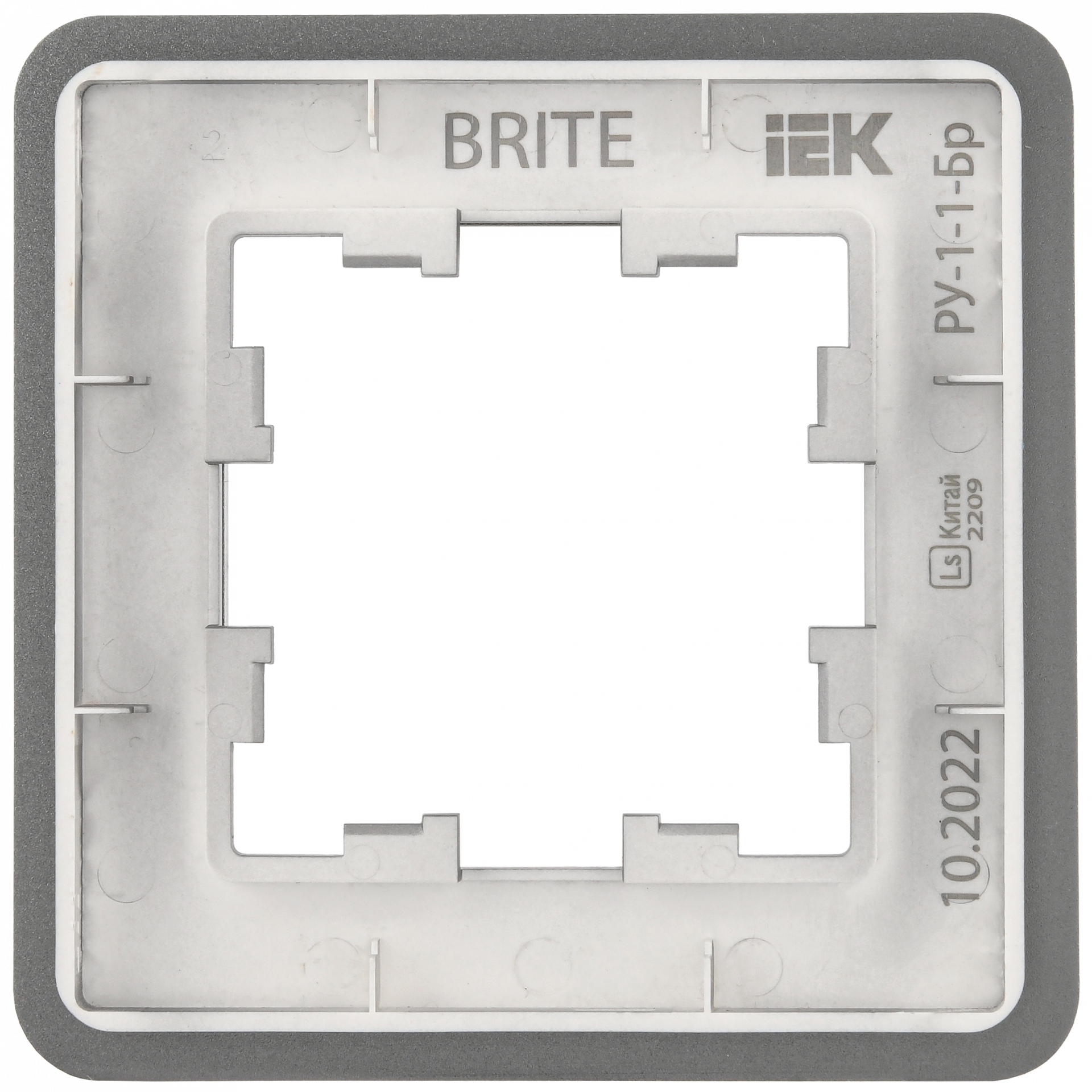 BRITE Рамка 1-местная РУ-1-1-Бр металл титан RE IEK