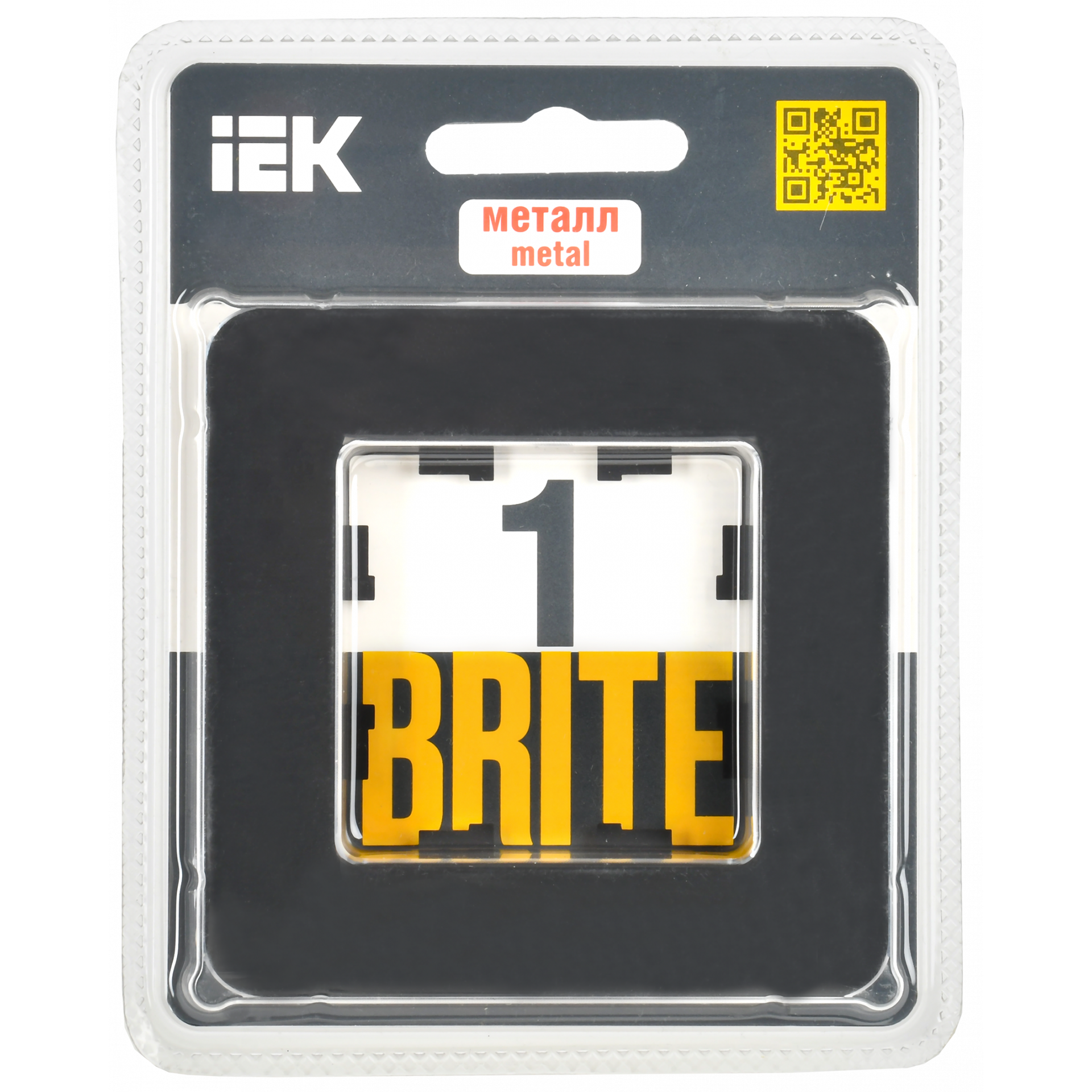 BRITE Рамка 1-местная РУ-1-1-Бр металл черный RE AL IEK