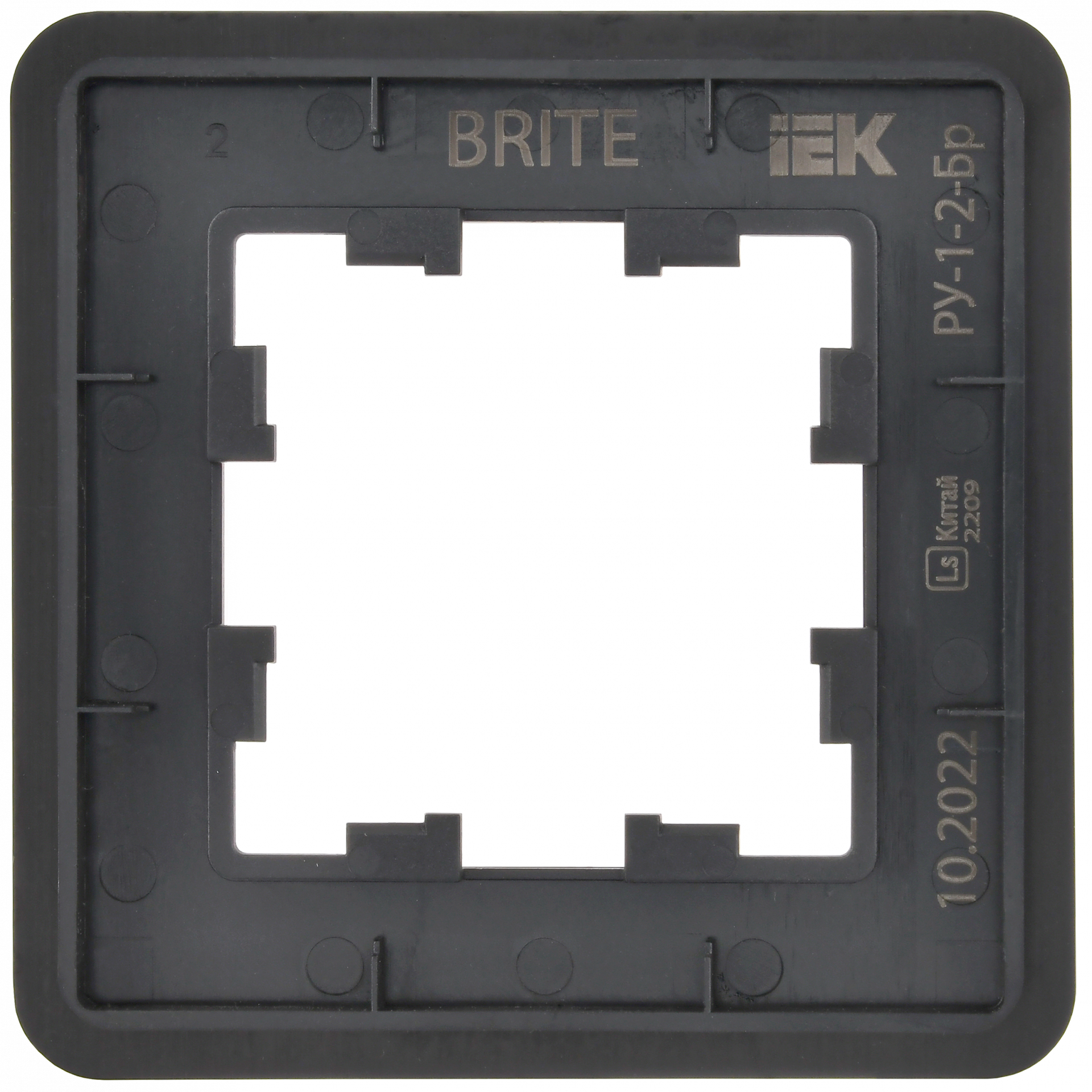 BRITE Рамка 1-местная РУ-1-1-Бр металл черный RE AL IEK